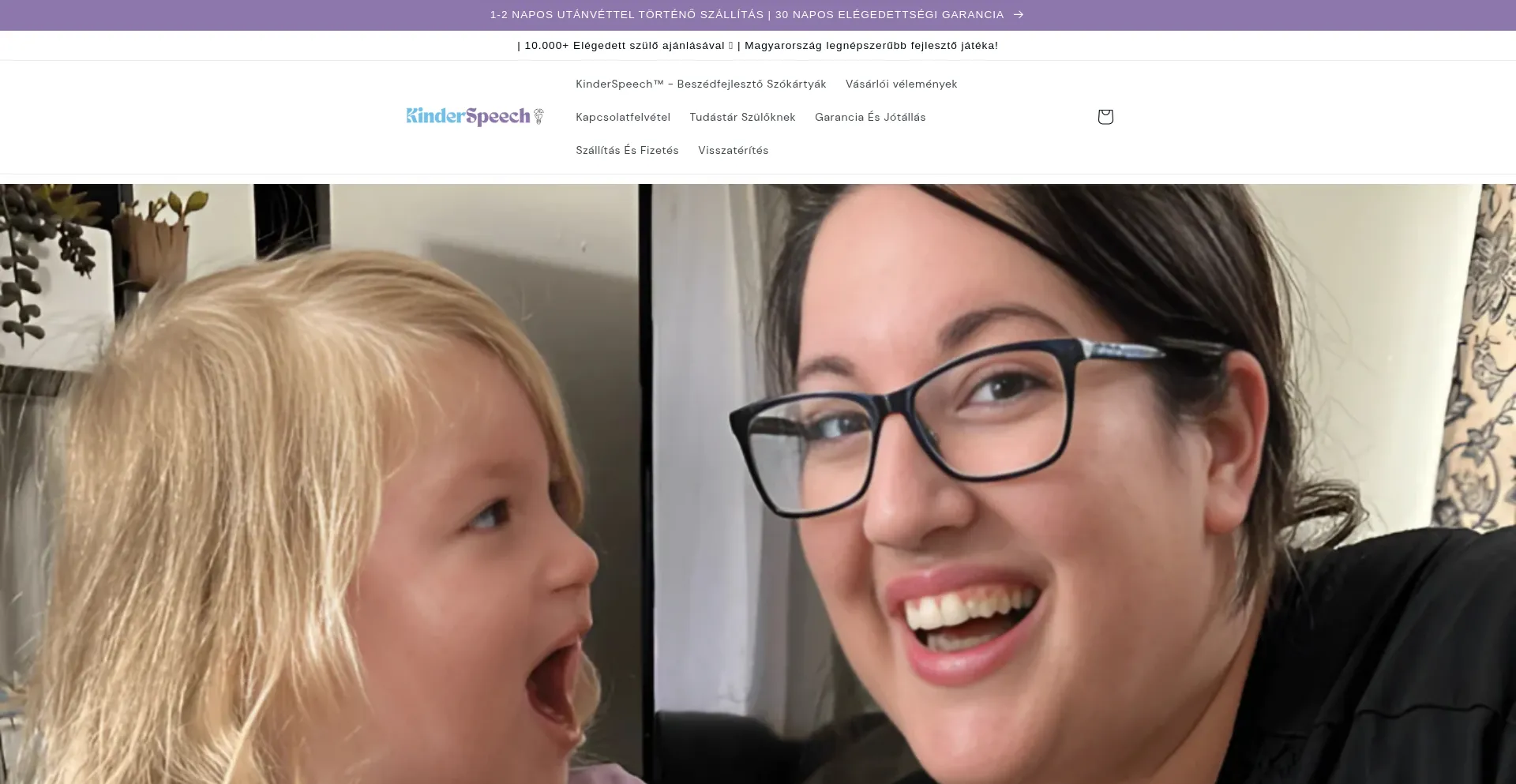 Website screenshot of Kinderspeech.hu