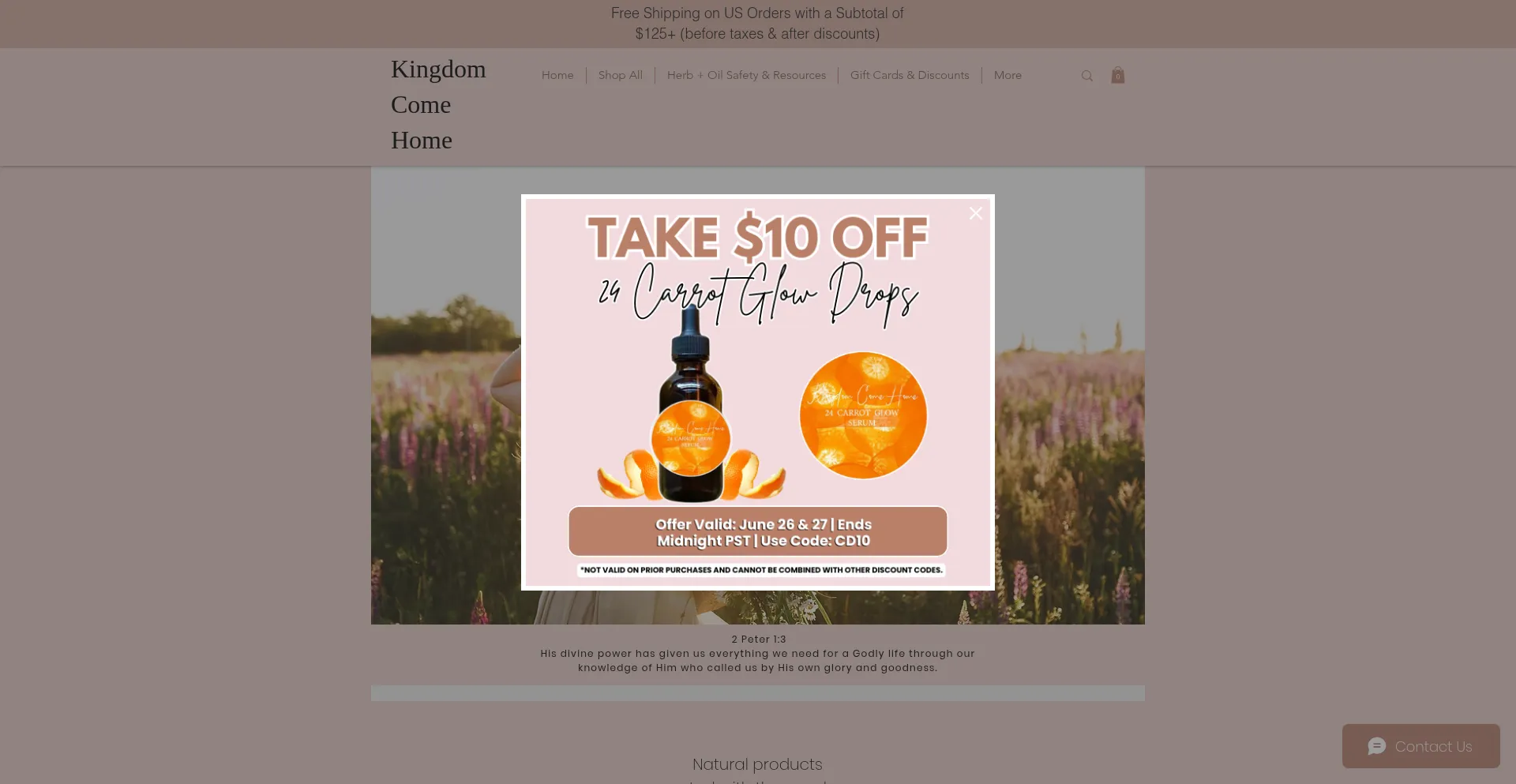 Website screenshot of Kingdomcomehome.com