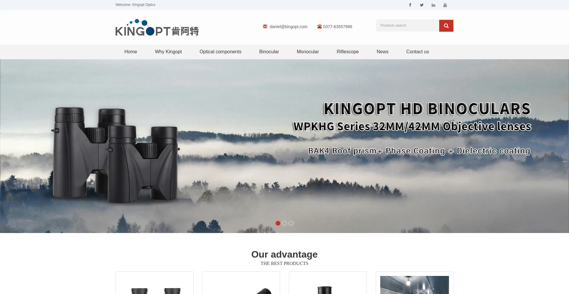 Website screenshot of Kingopt.com