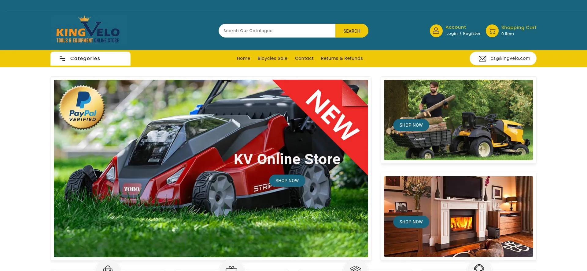 Website screenshot of Kingvelo.com