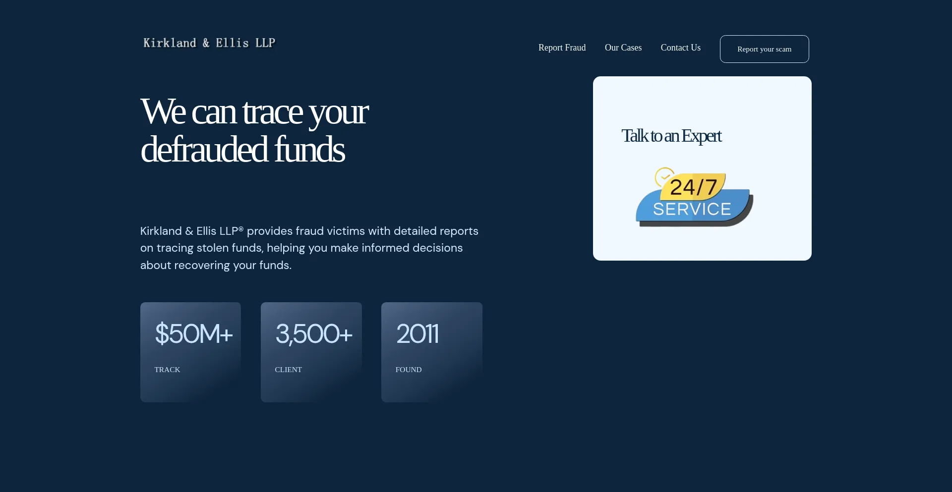 Website screenshot of Kirklandttrs.com