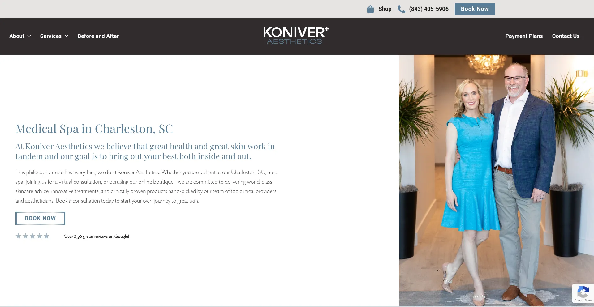 Website screenshot of Koniveraesthetics.com