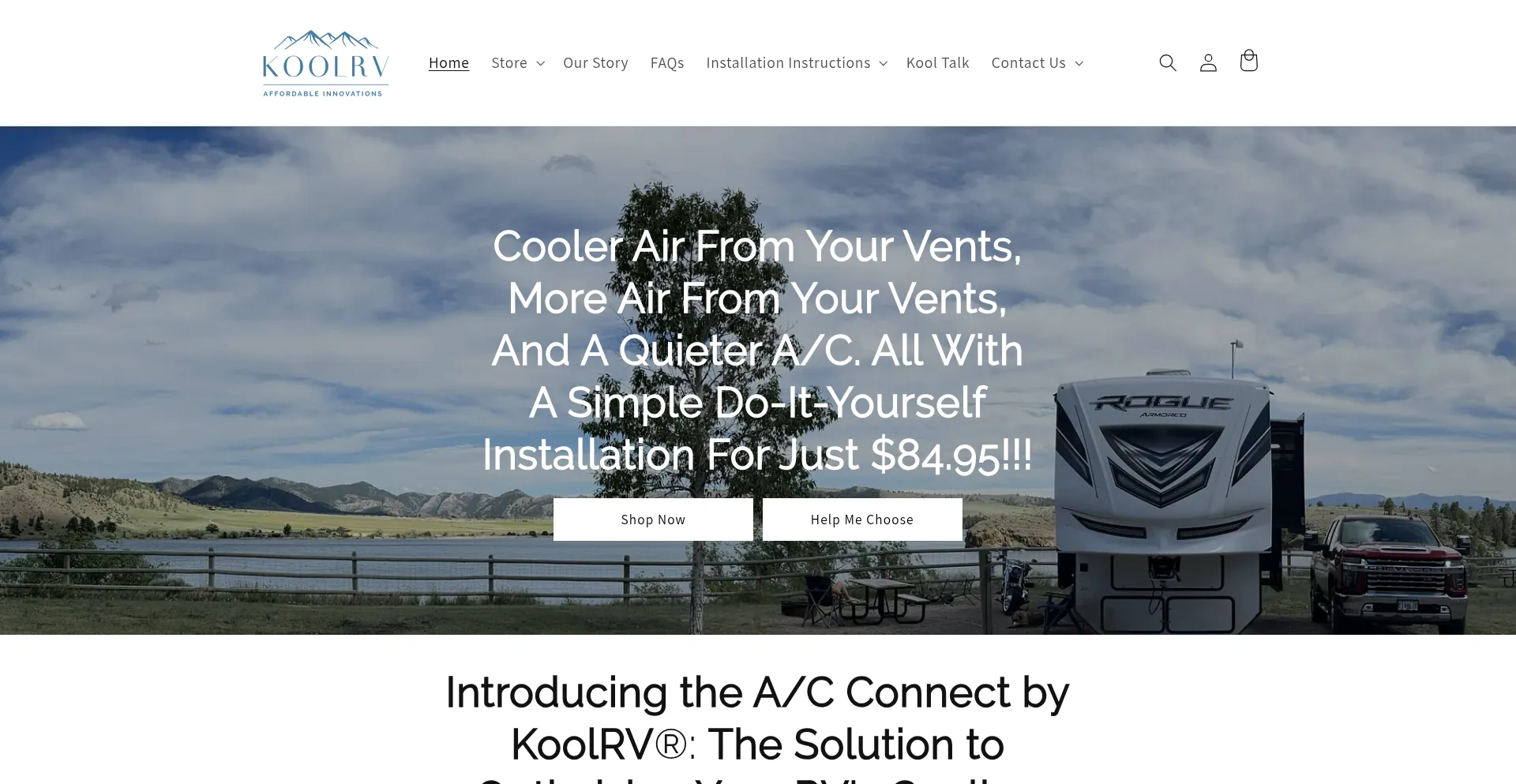 Website screenshot of Koolrv.com