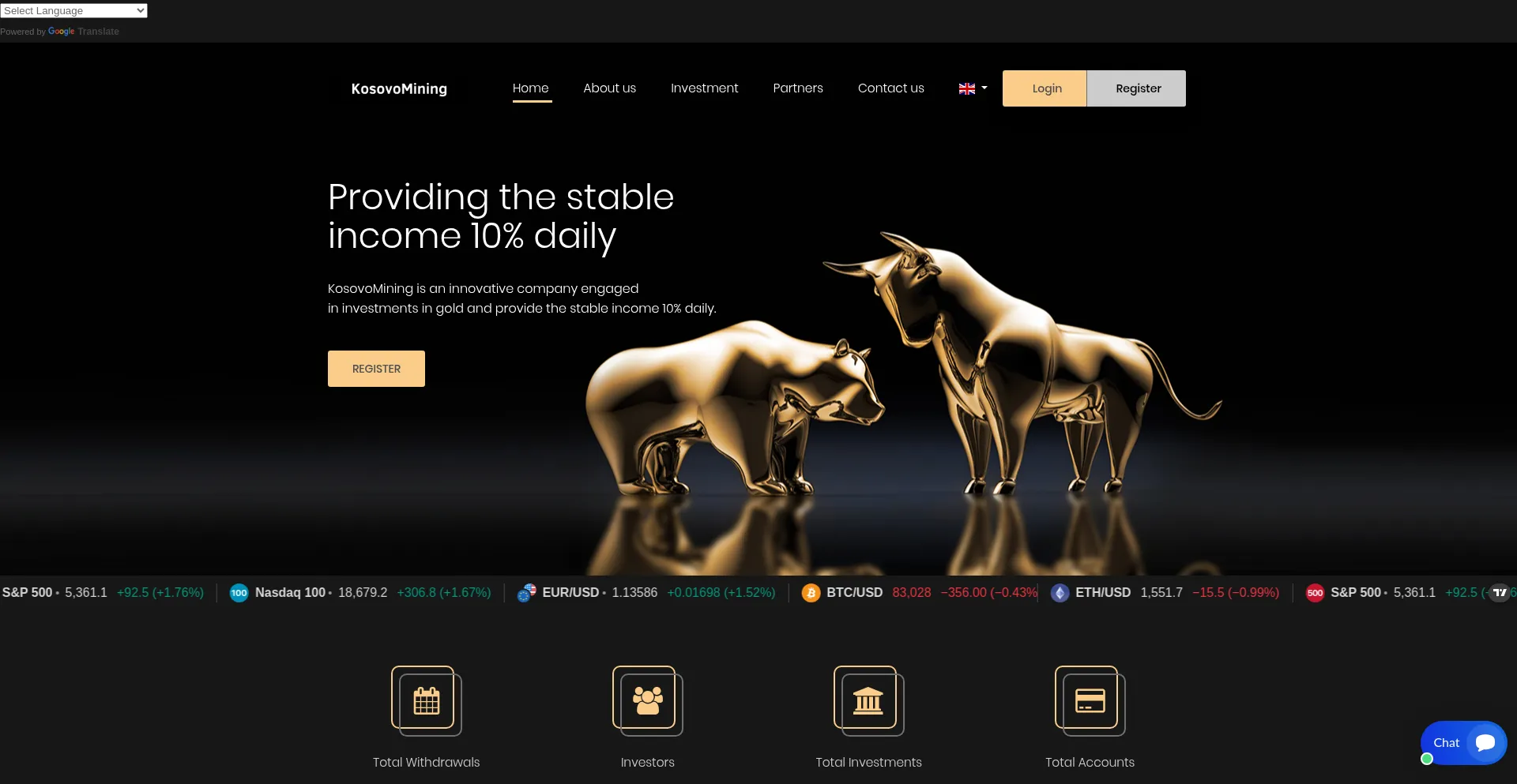 Website screenshot of Kosovomining.pro