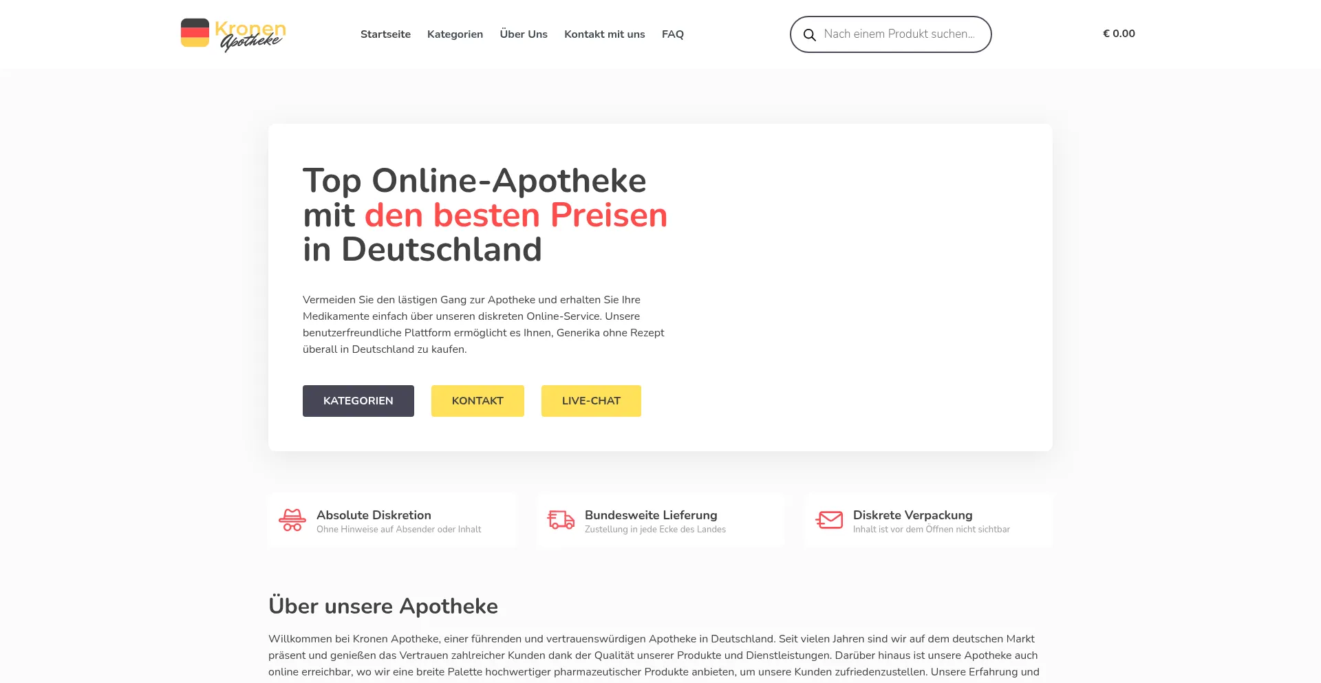 Website screenshot of Kronen-apotheke-chemnitz.de
