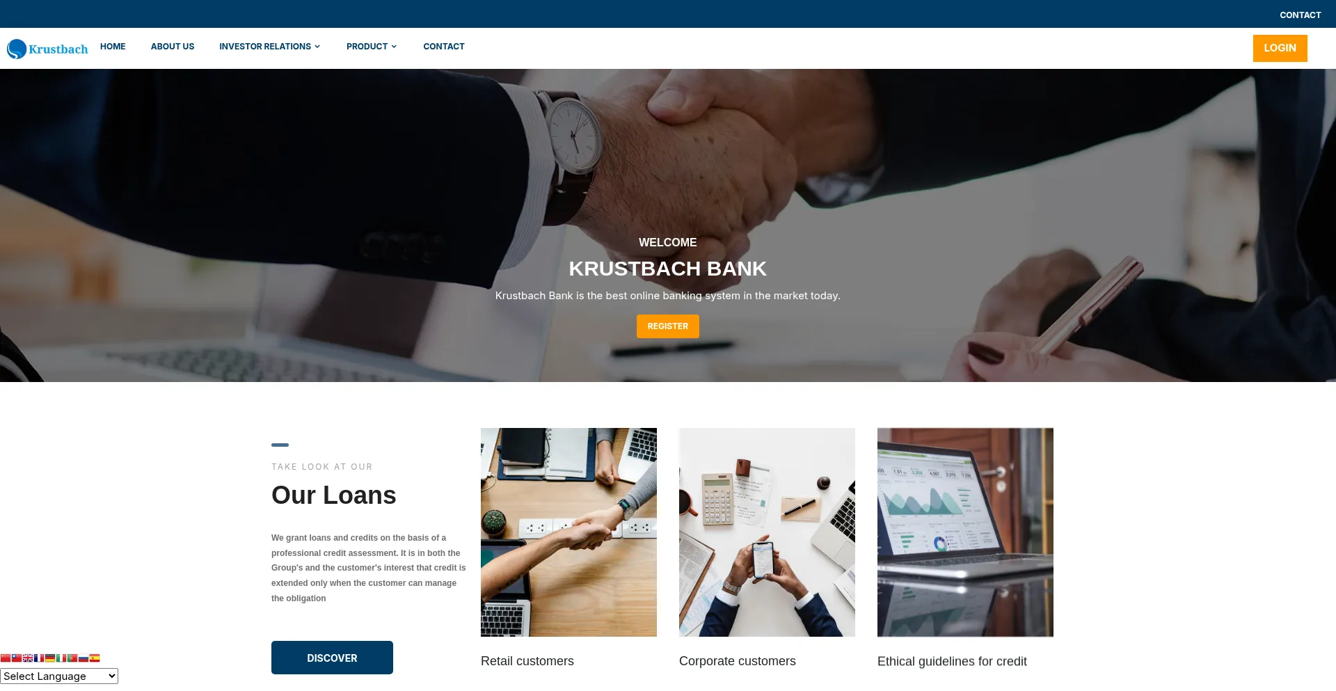 Website screenshot of Krustbach.com