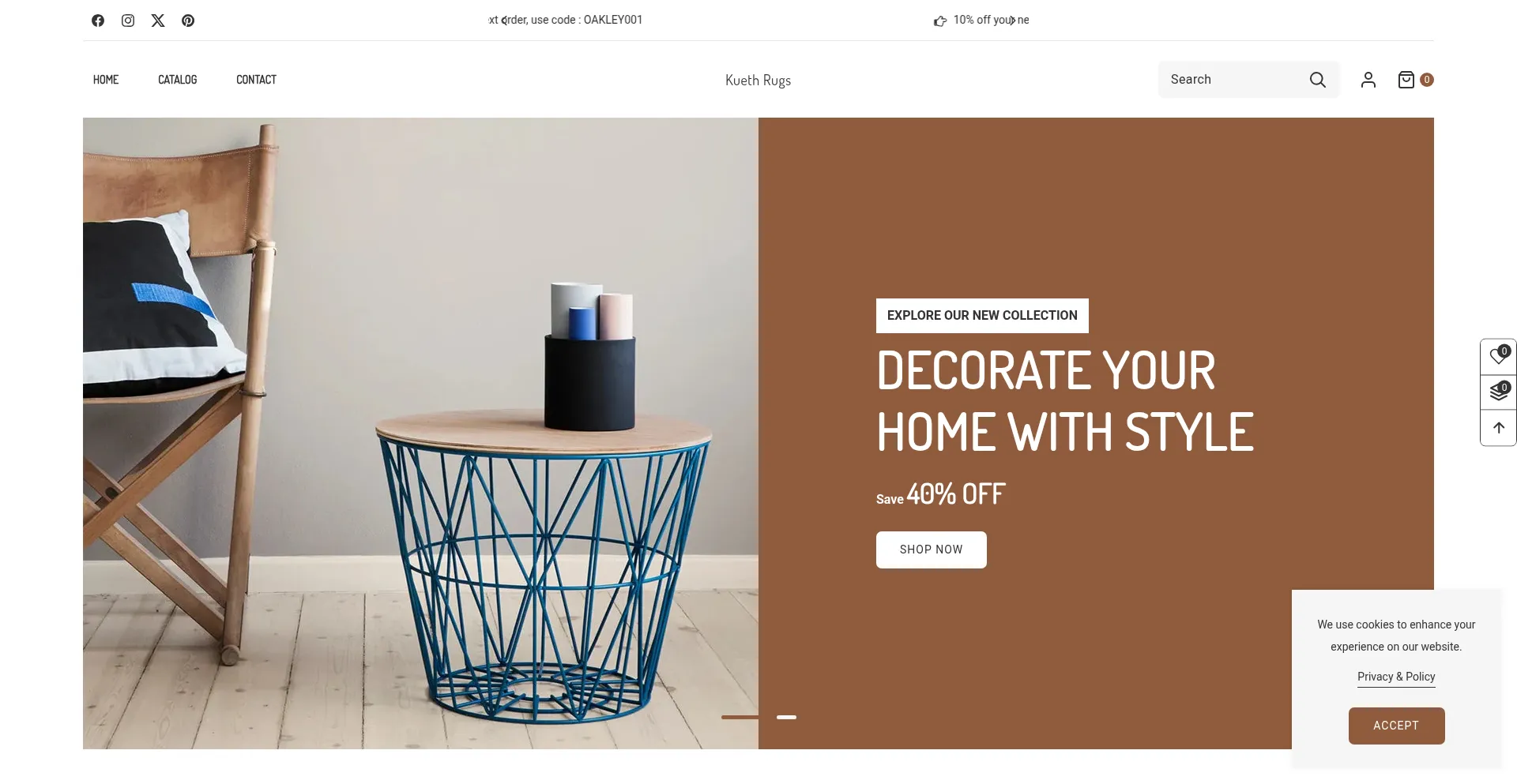 Website screenshot of Kuethrugs.com