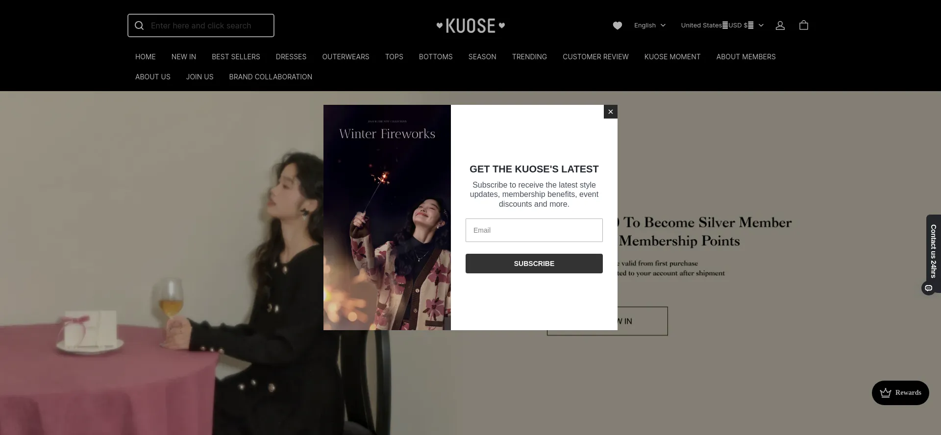 Website screenshot of Kuose.com
