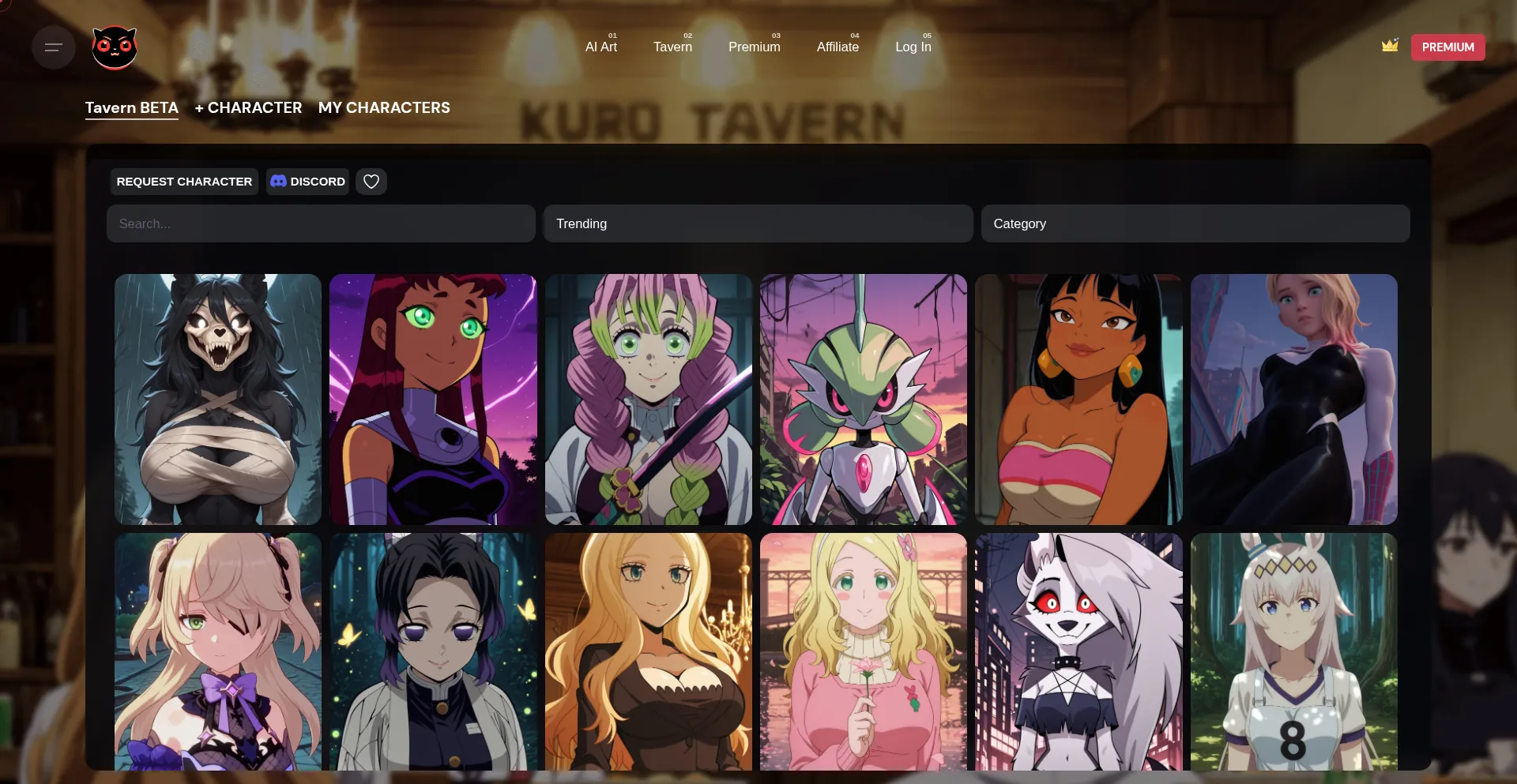 Website screenshot of Kuroai.online