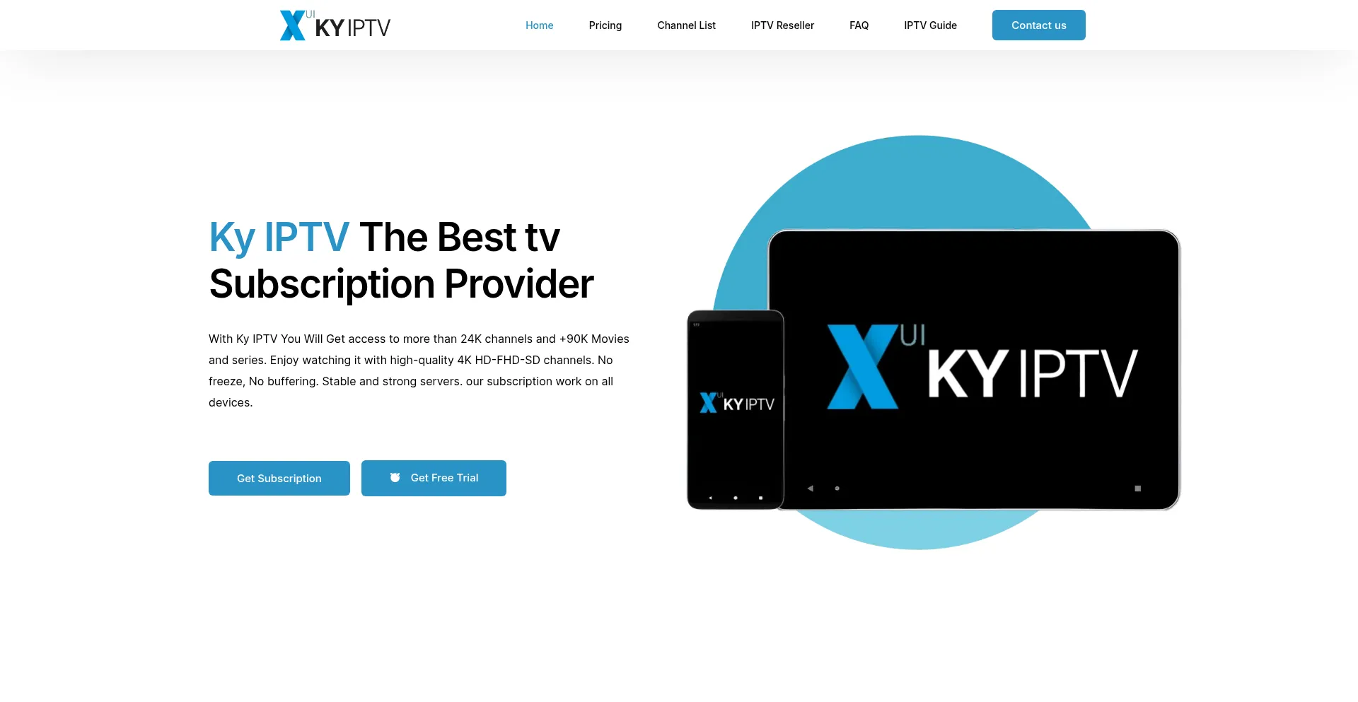 Website screenshot of Kyiptv.net