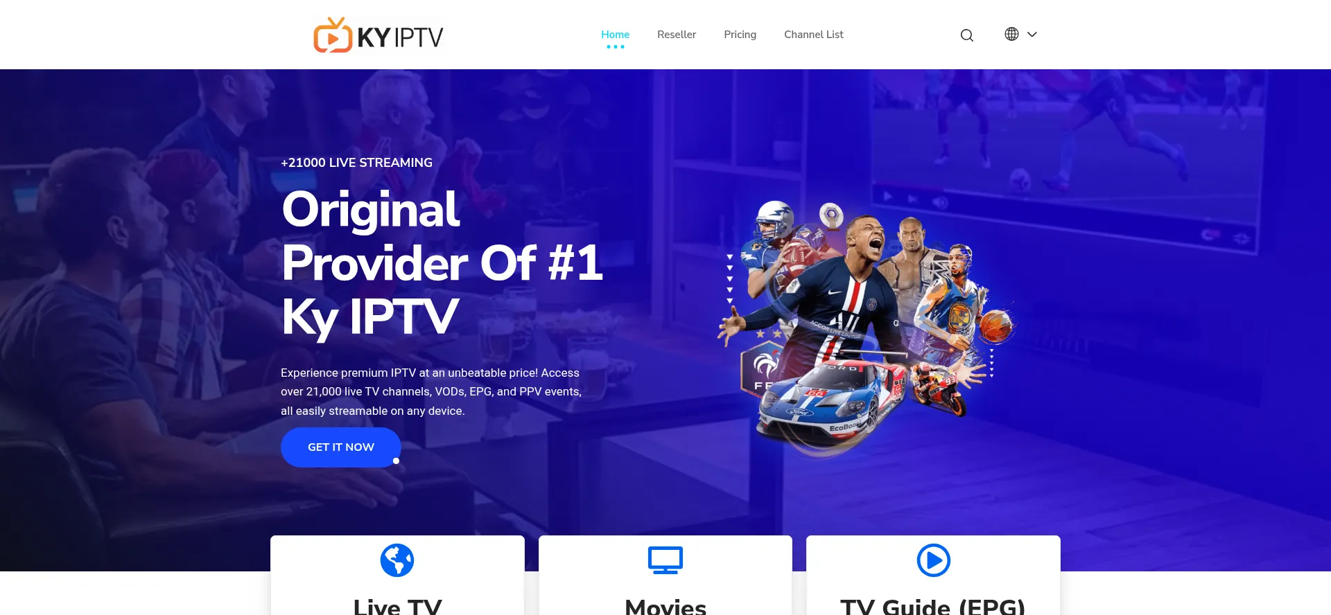 Website screenshot of Kyiptv.us