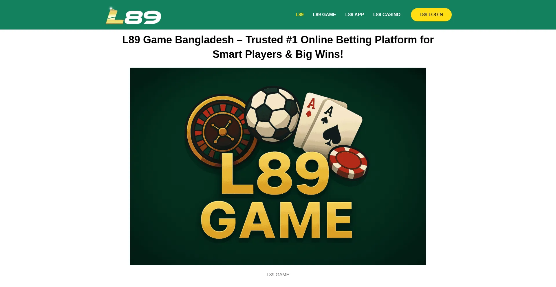 Website screenshot of L89-game.com