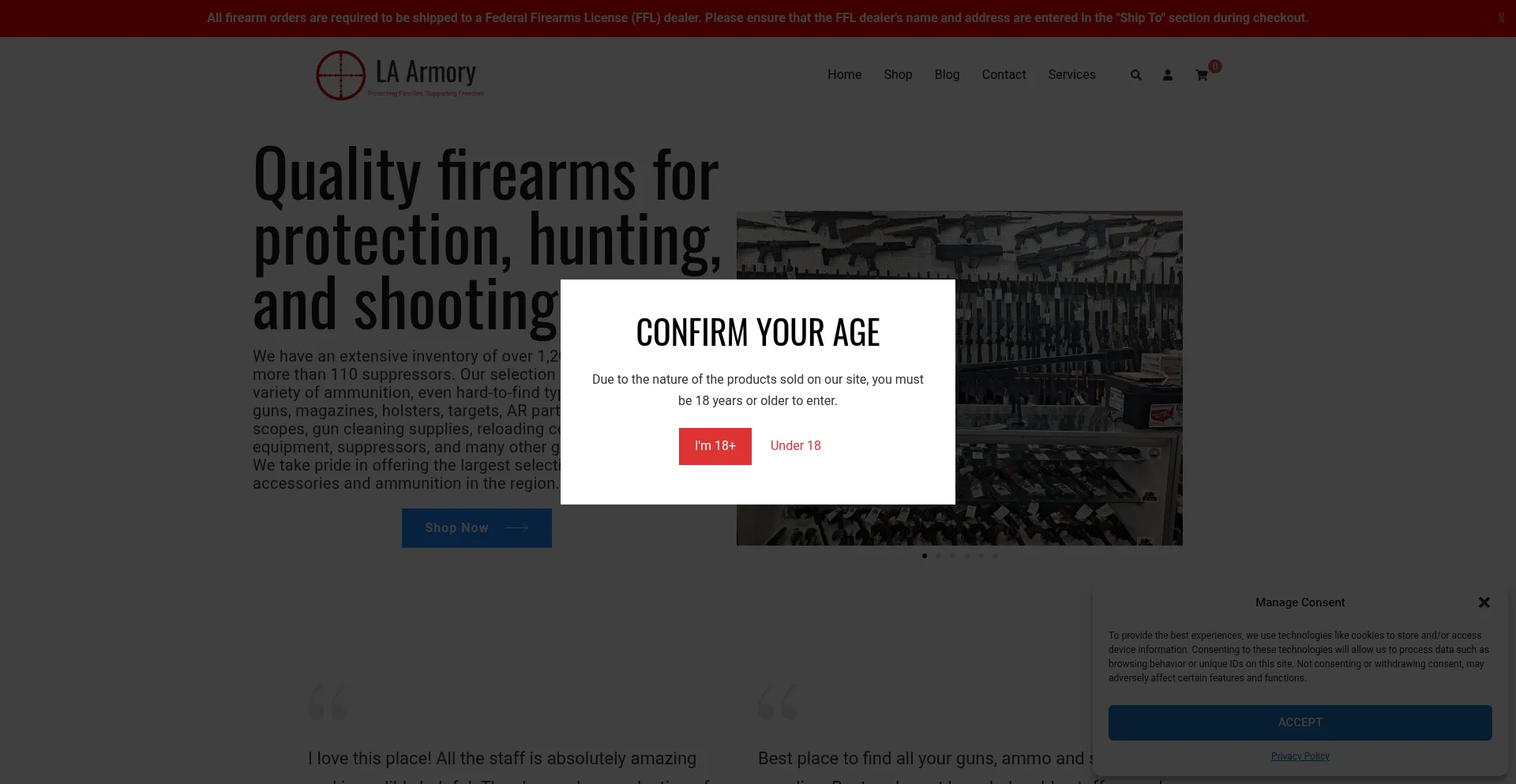 Website screenshot of Laarmory.net