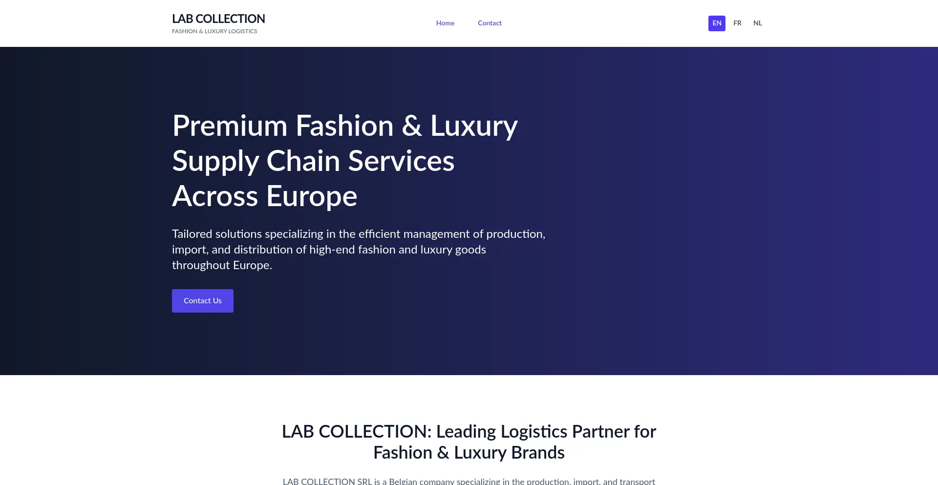 Website screenshot of Lab-collection.com