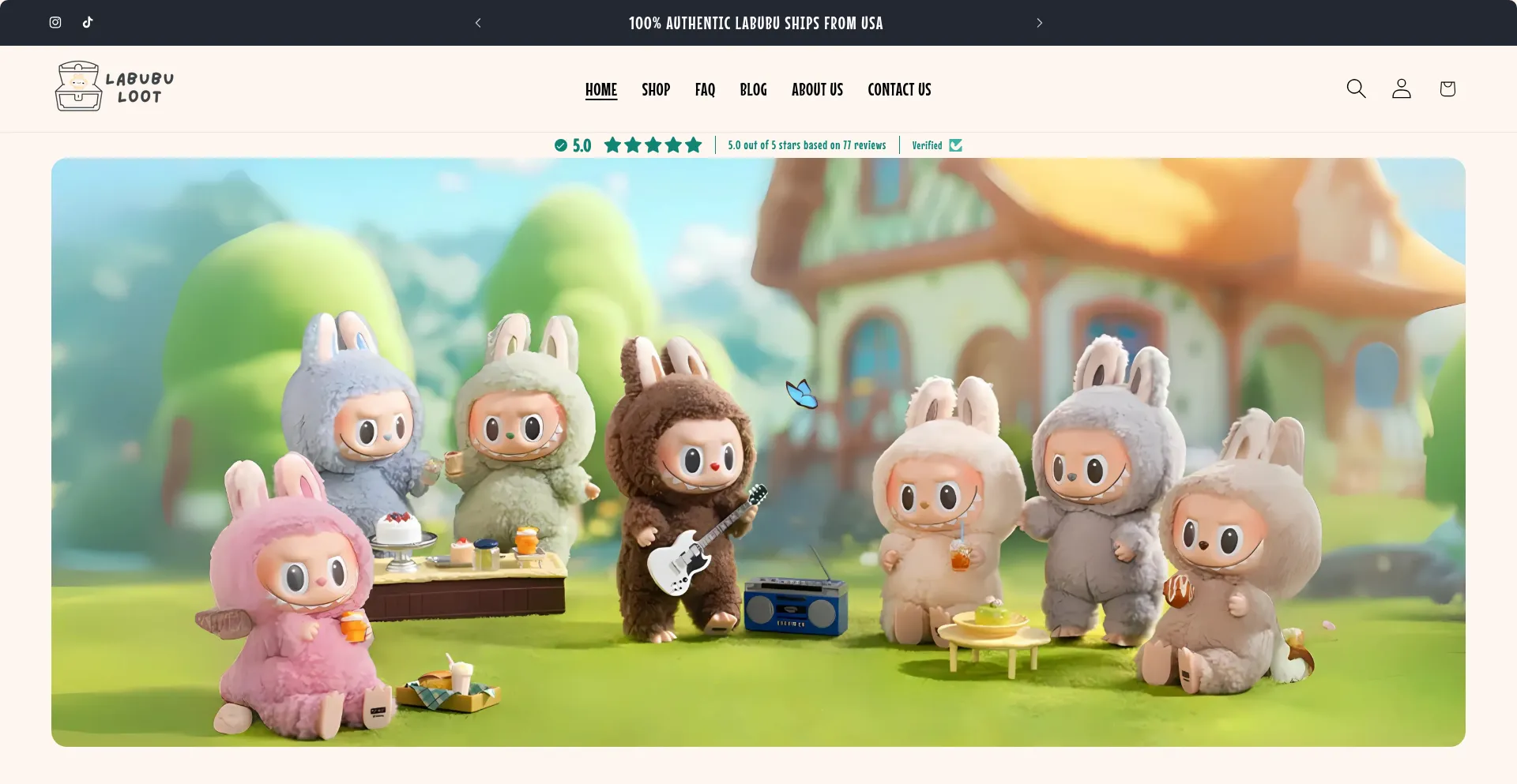 Website screenshot of Labubuloot.com