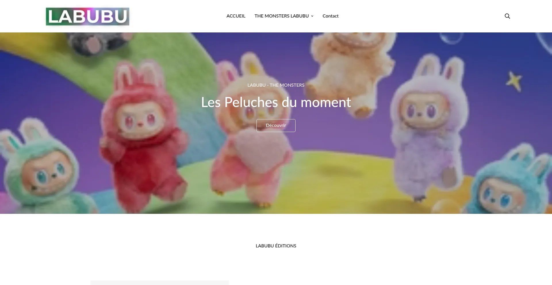 Website screenshot of Labubupeluche.shop