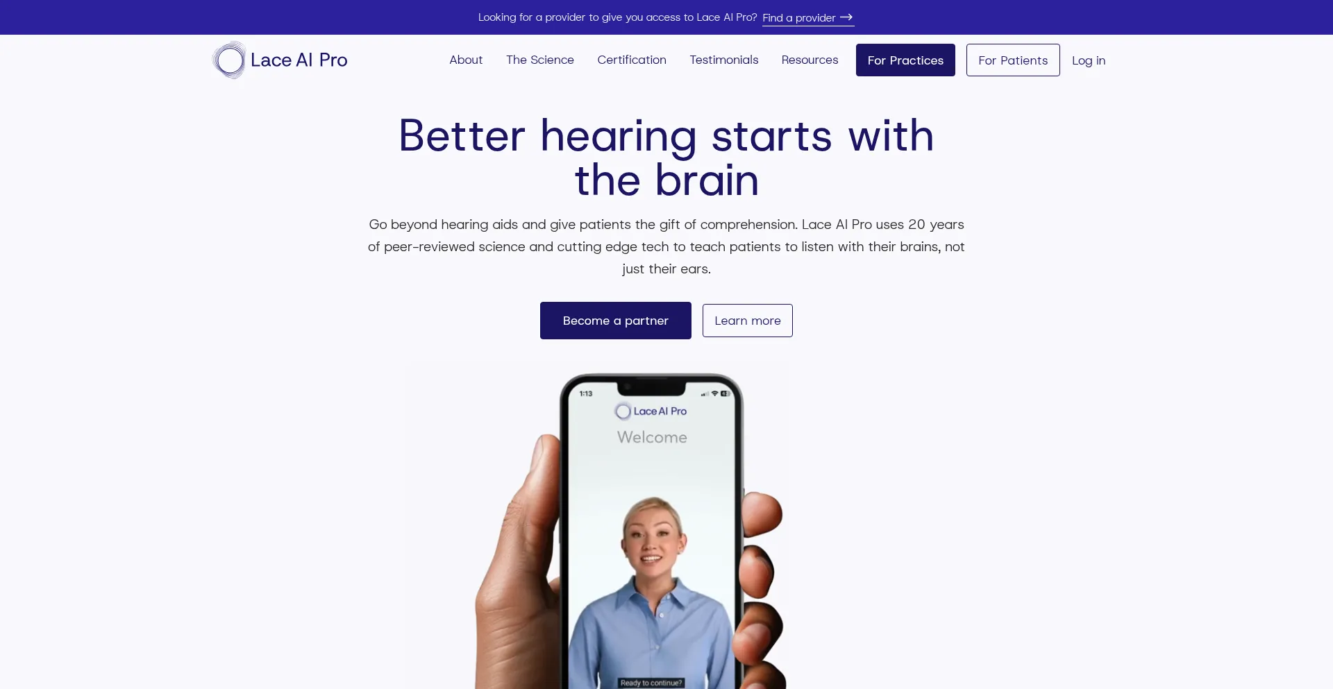 Website screenshot of Laceauditorytraining.com