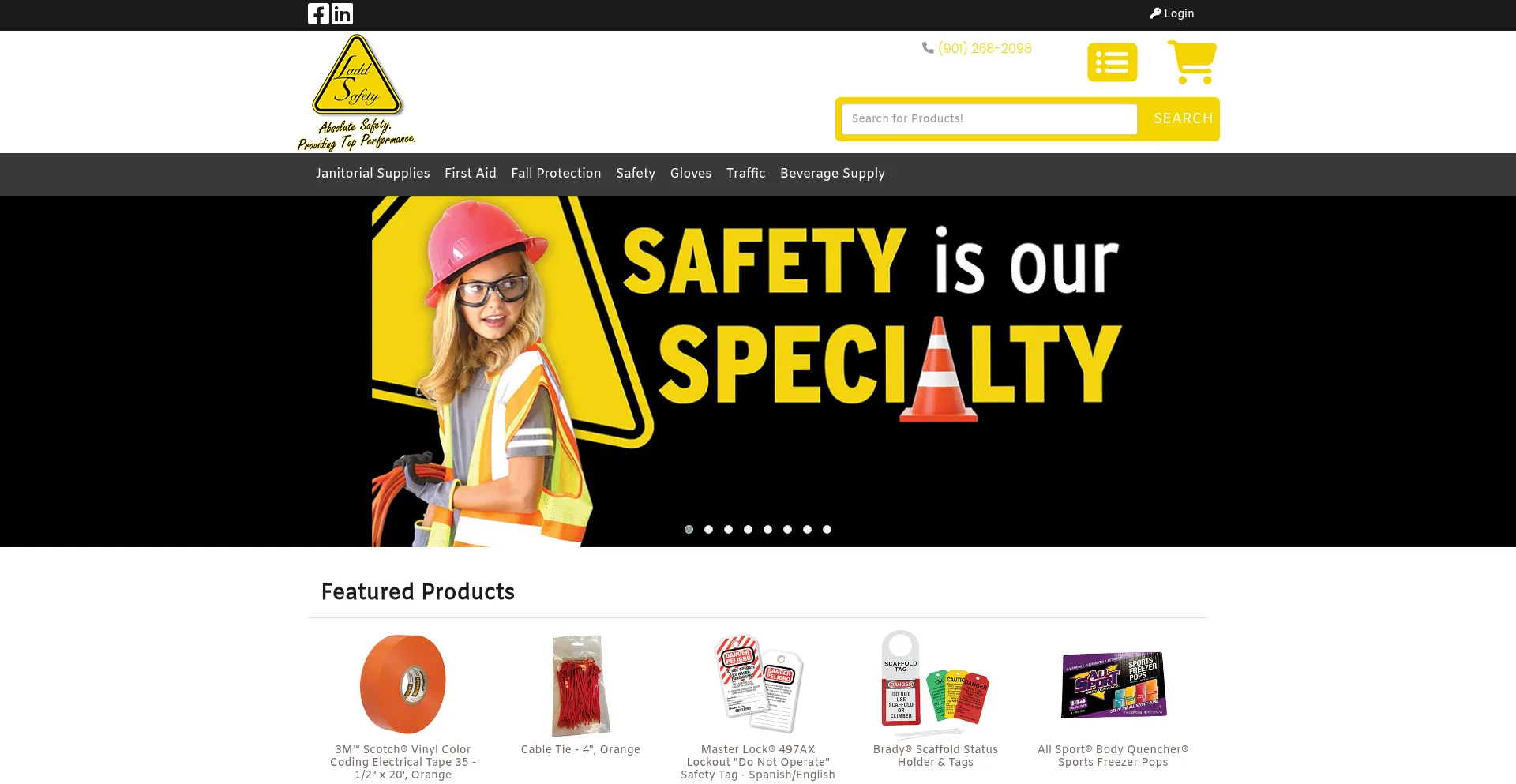 Website screenshot of Laddsafety.com