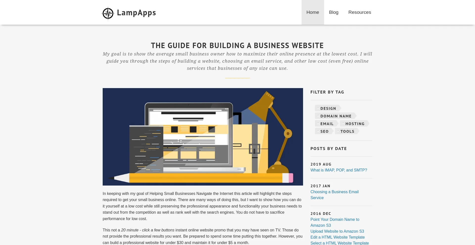 Website screenshot of Lampapps.com