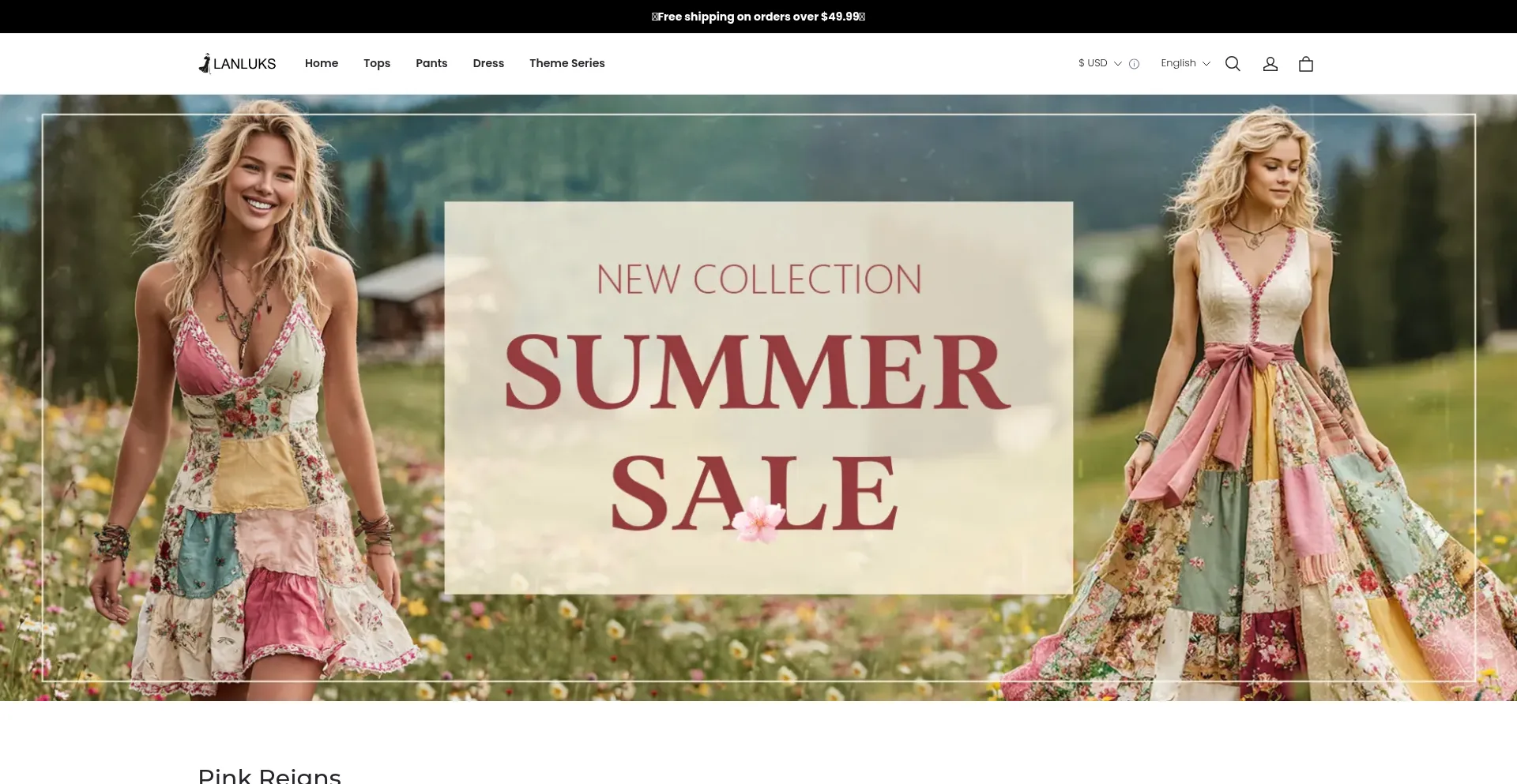 Website screenshot of Lanluks.com