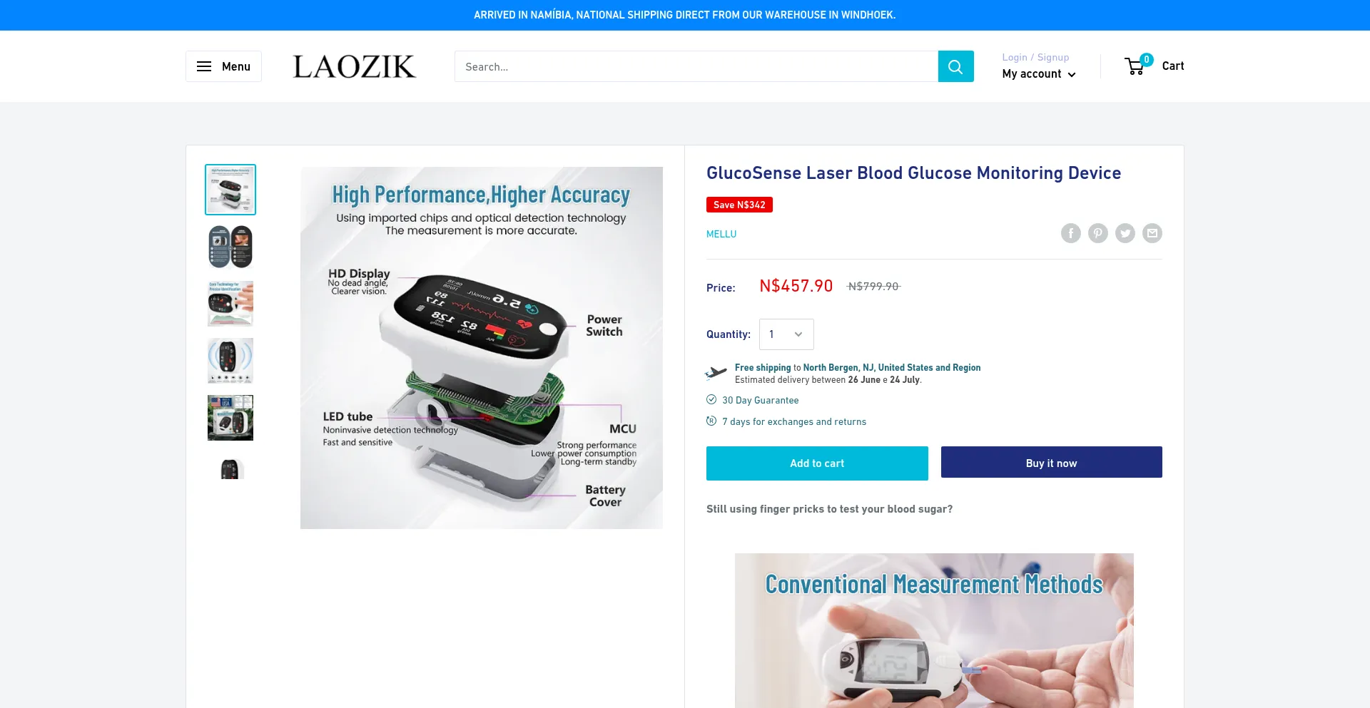 Website screenshot of Laozik.shop