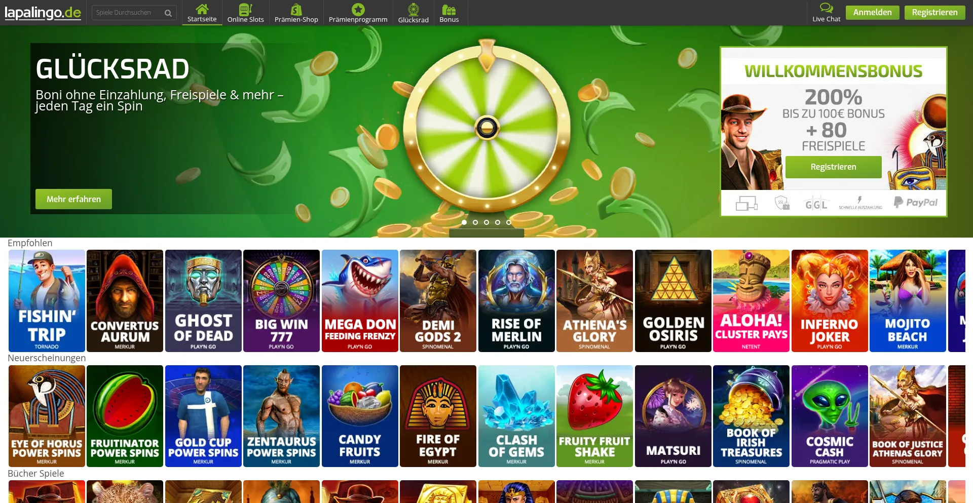 Website screenshot of Lapalingo.de