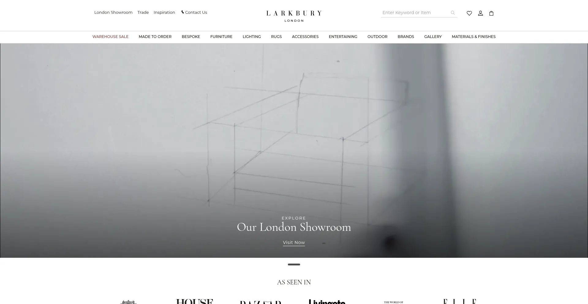 Website screenshot of Larkbury.com