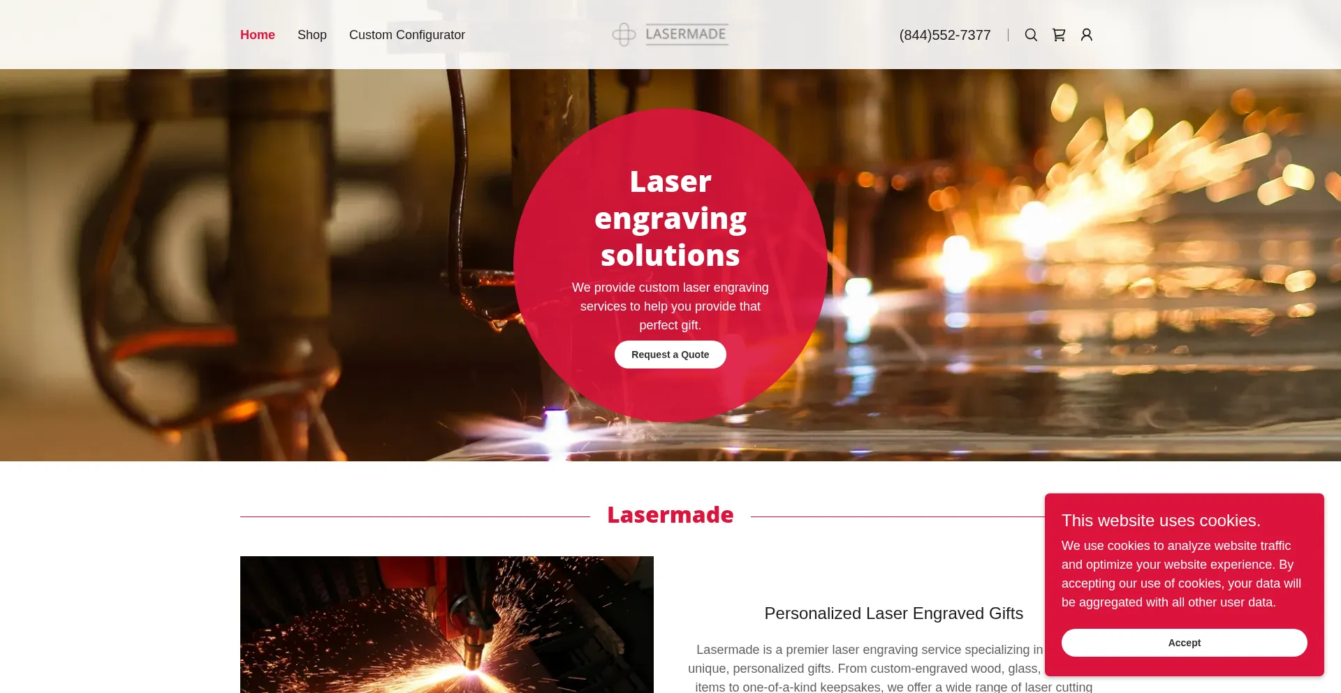 Website screenshot of Lasermade.llc