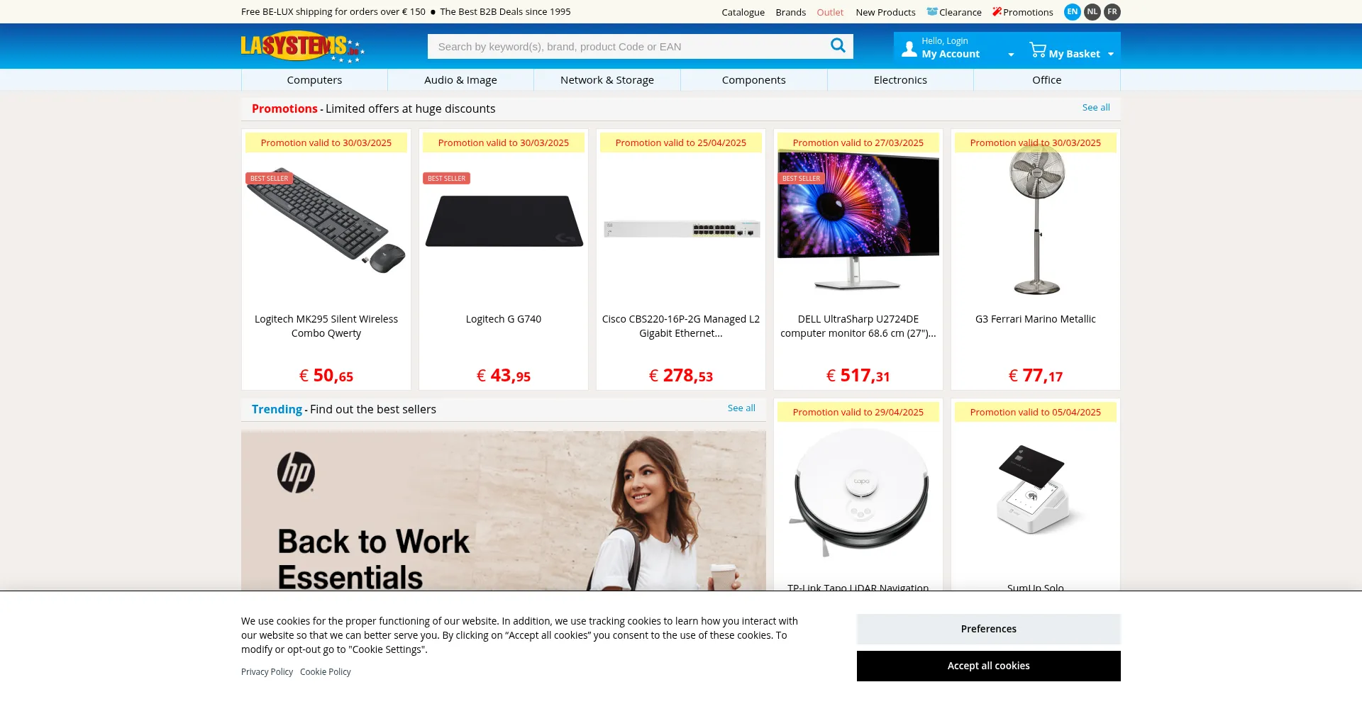 Website screenshot of Lasystems.be