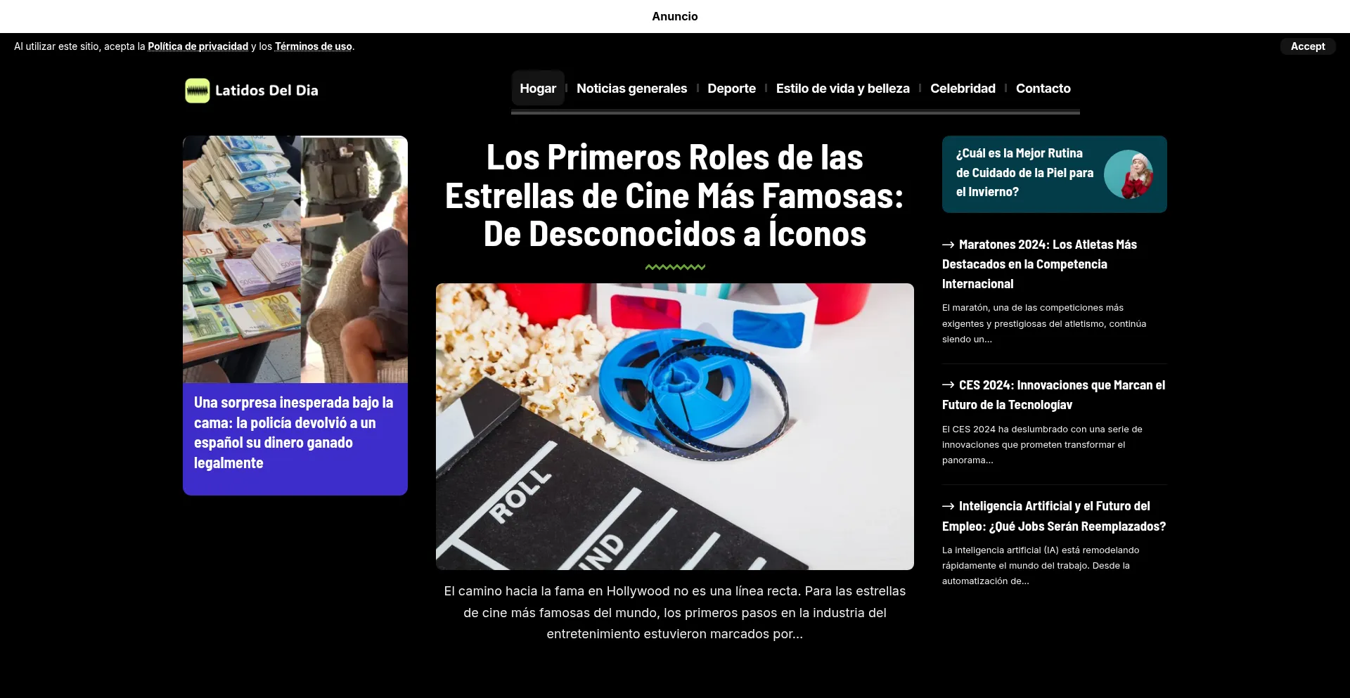 Website screenshot of Latidosdeldia.info