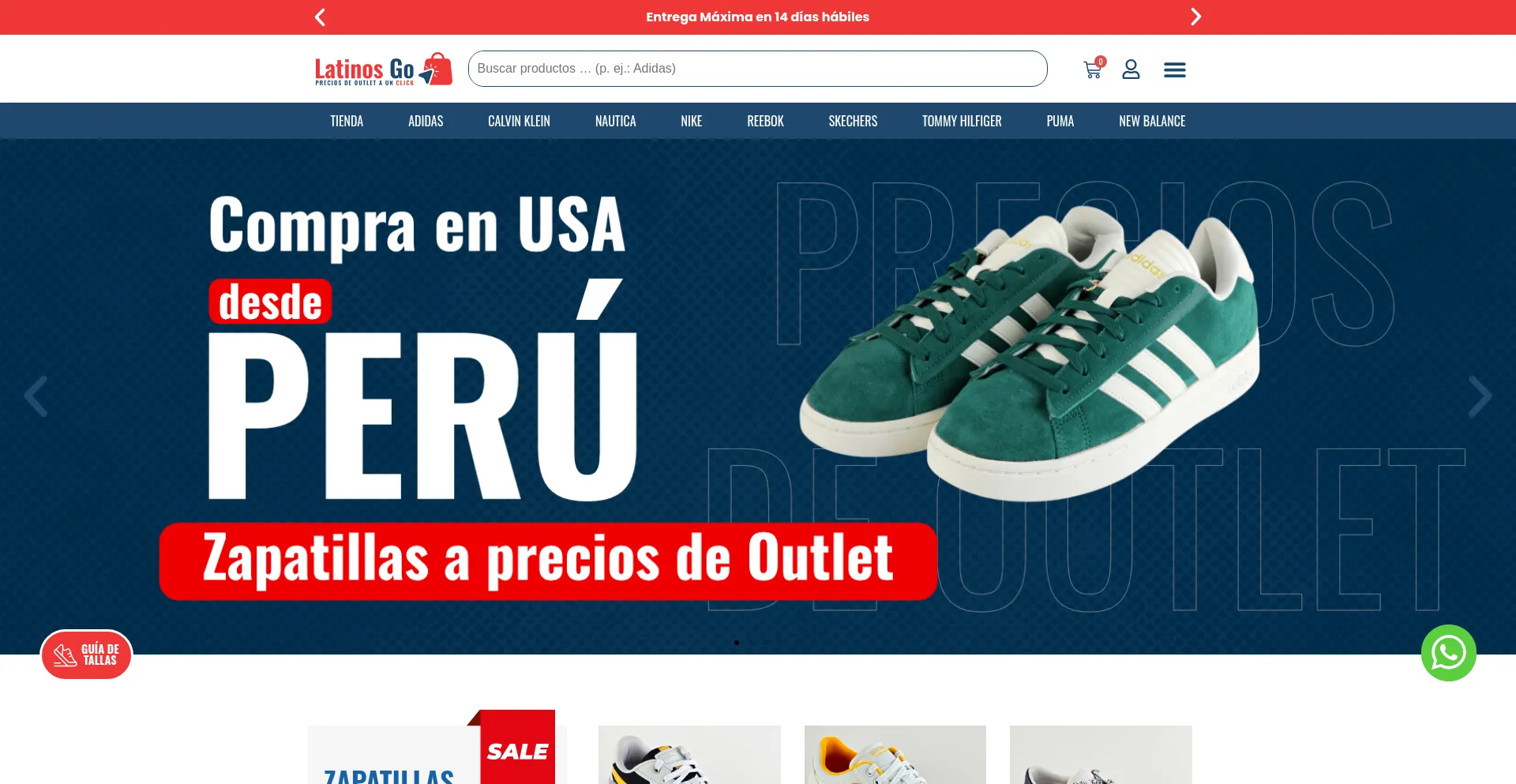 Website screenshot of Latinosgo.com