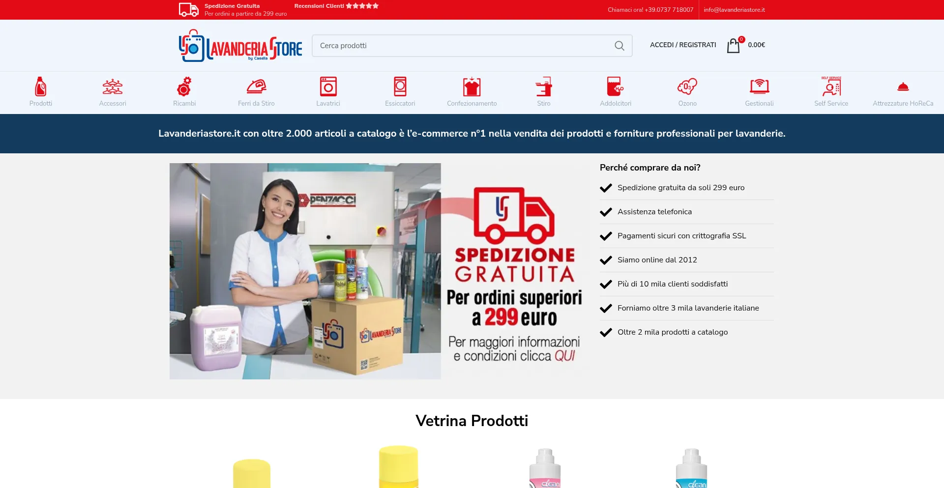 Website screenshot of Lavanderiastore.it