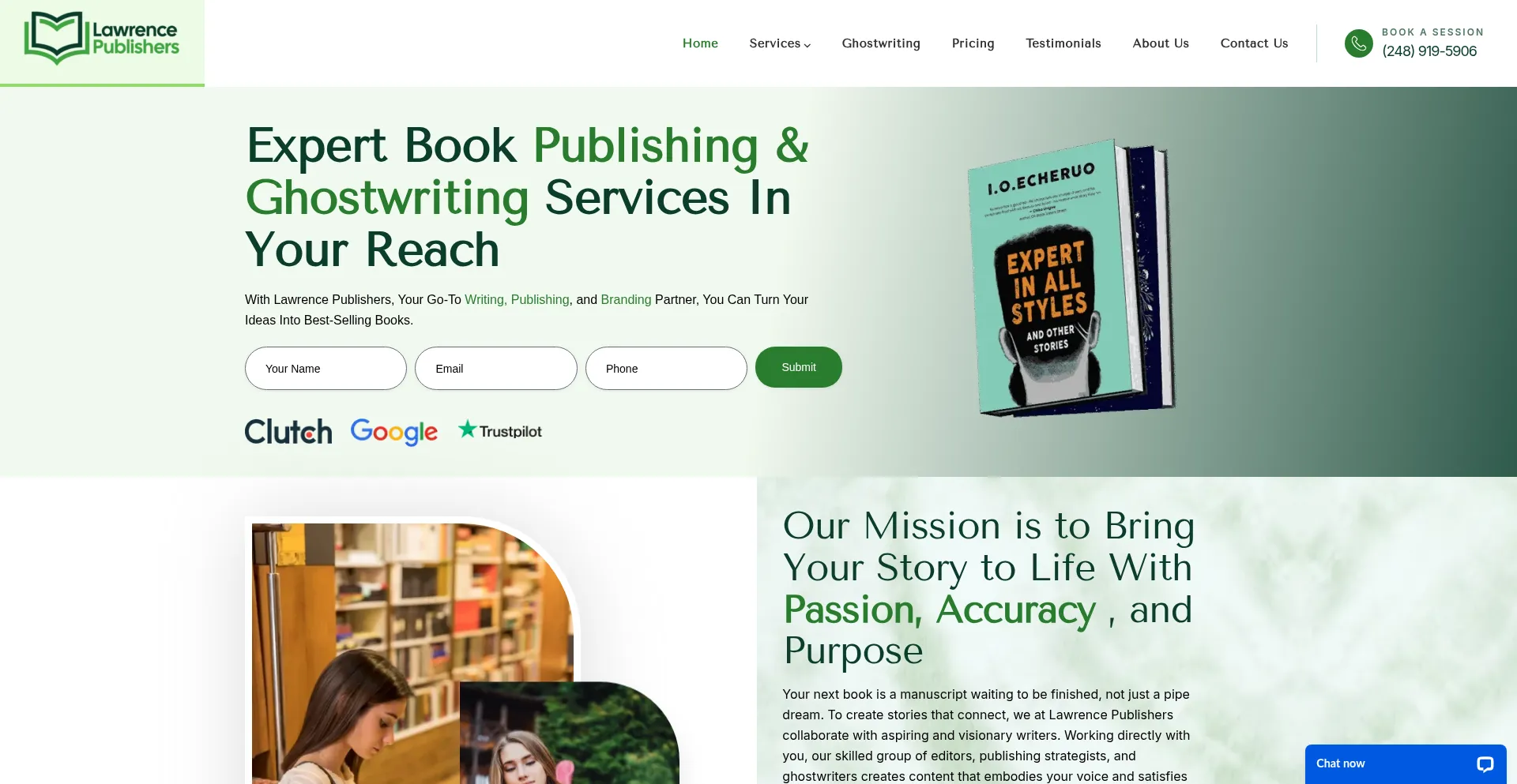 Lawrencepublishers.com Screenshot