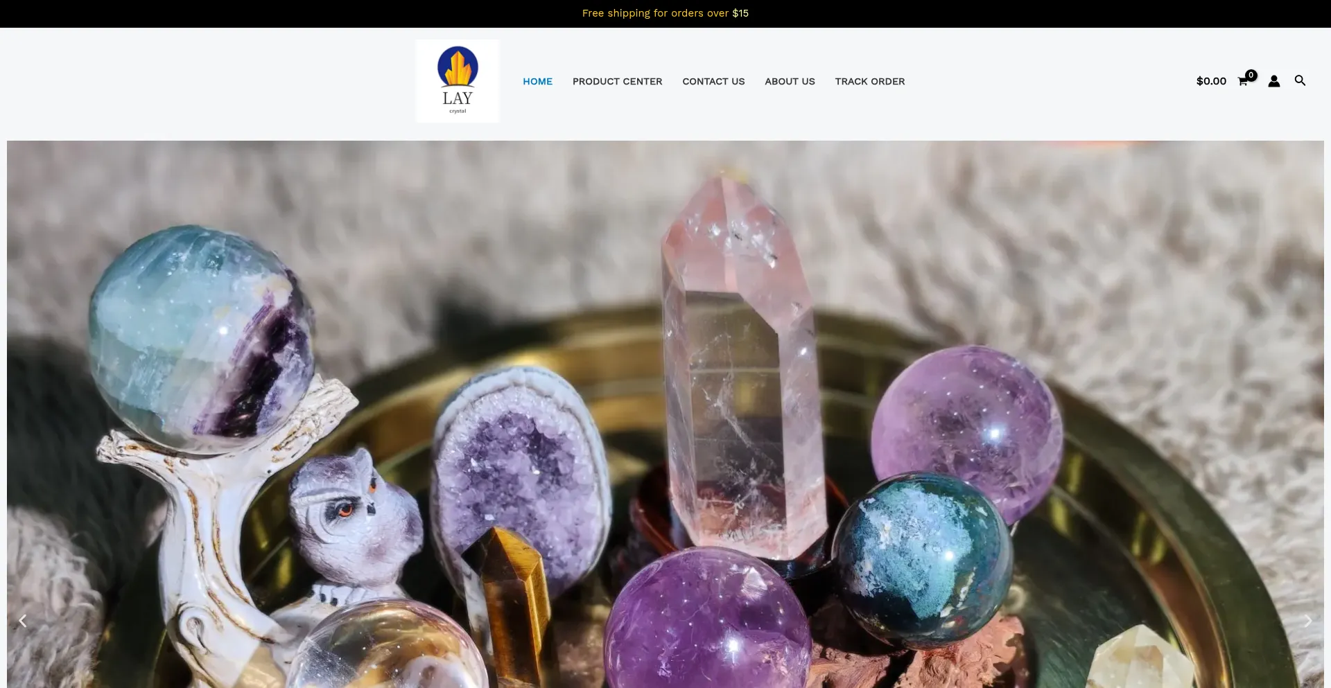 Website screenshot of Laycrystal.com