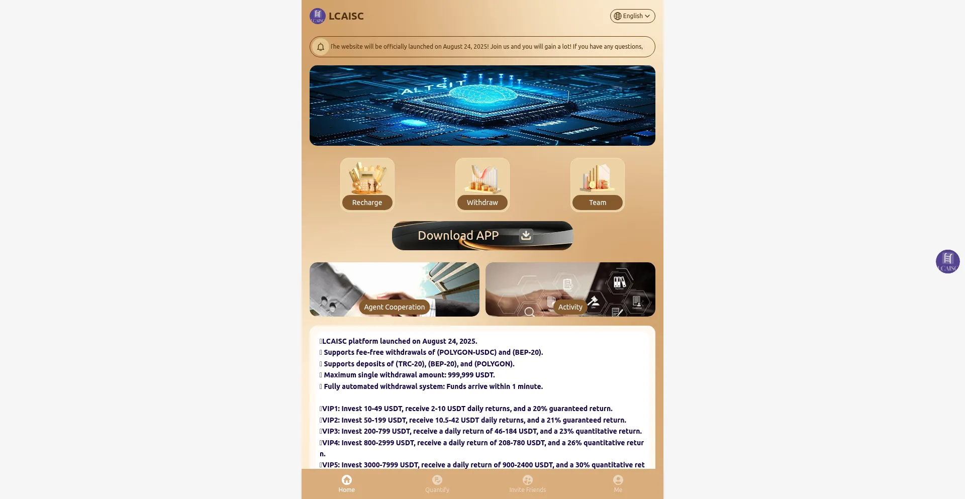 Website screenshot of Lcaisc.com