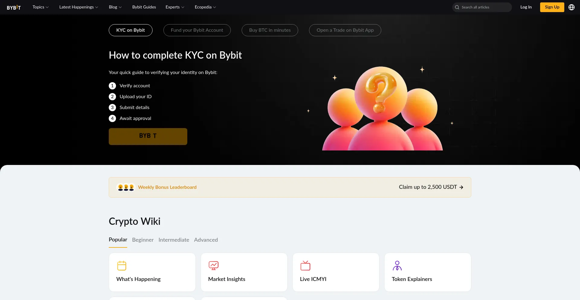 Website screenshot of Learn.bybit.com