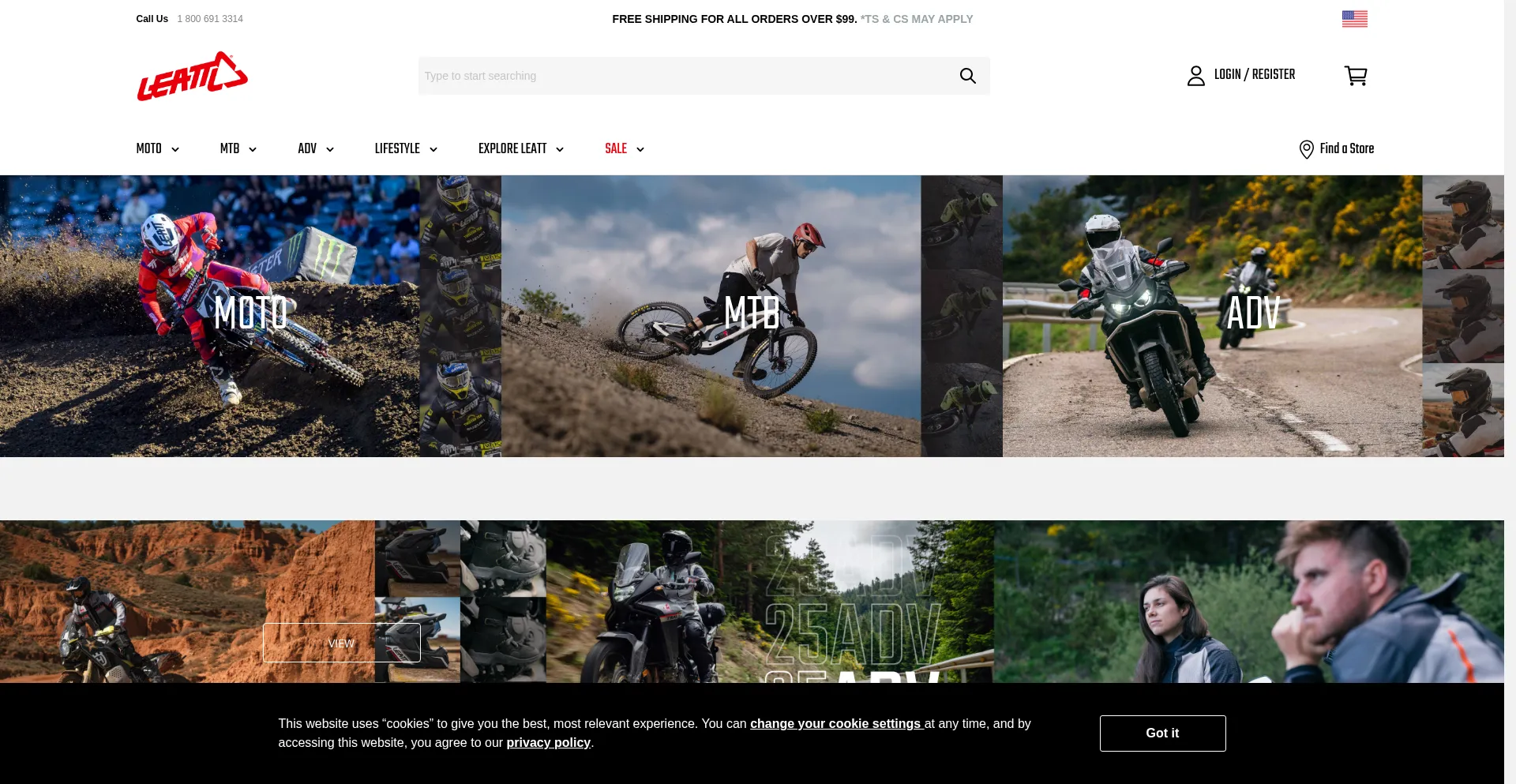Website screenshot of Leatt.com