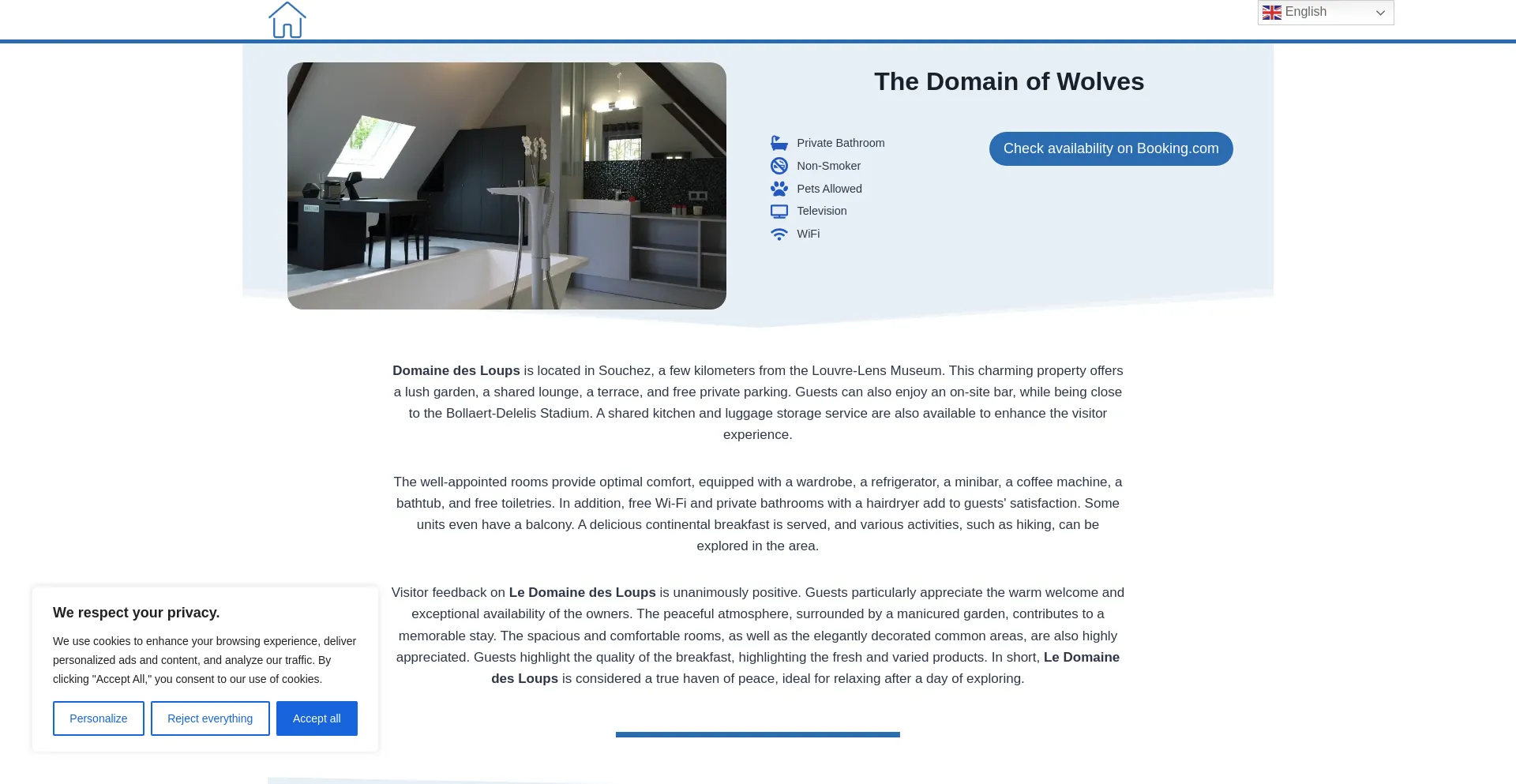 Website screenshot of Ledomainedesloups.top