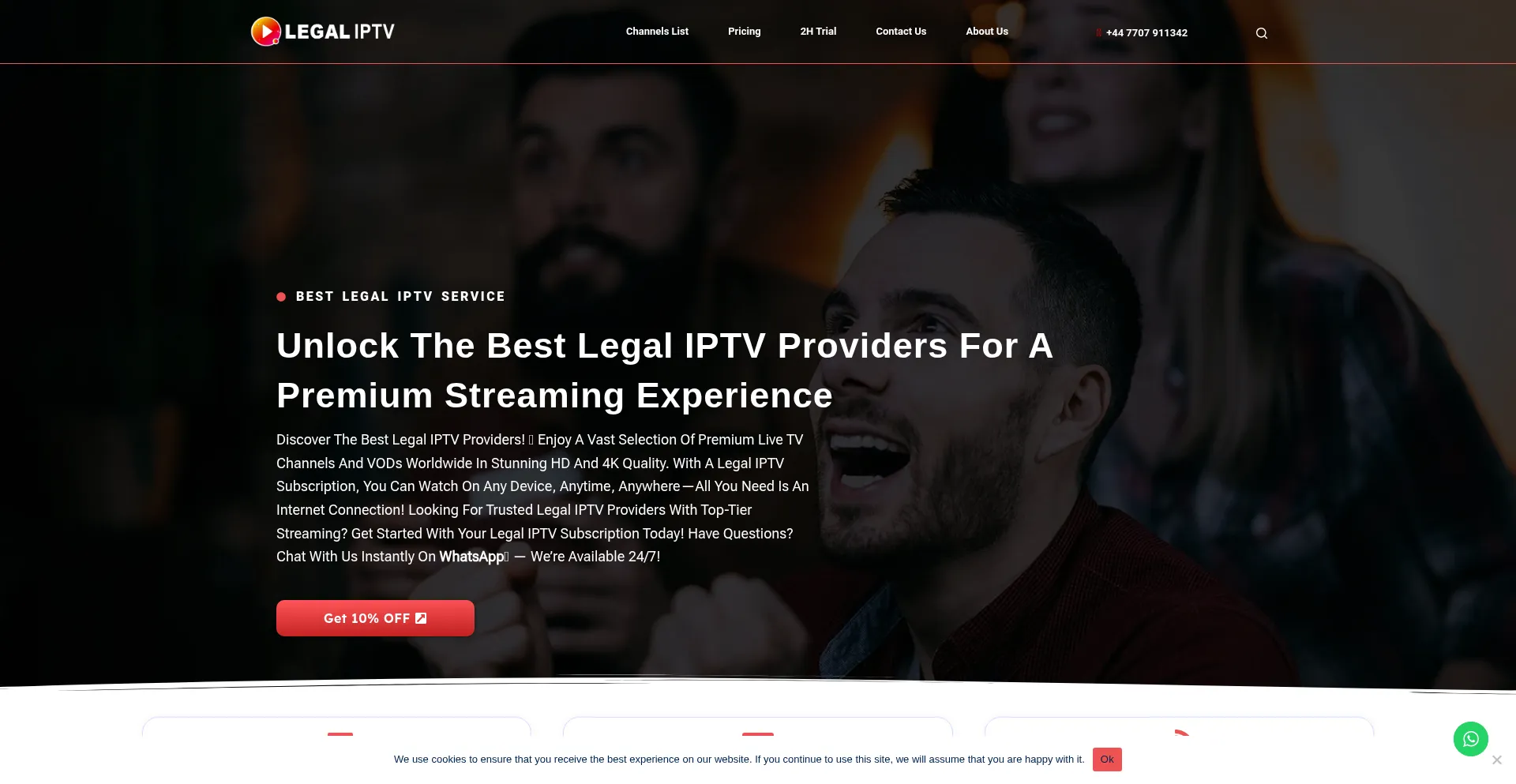 Website screenshot of Legaliptvproviders.com