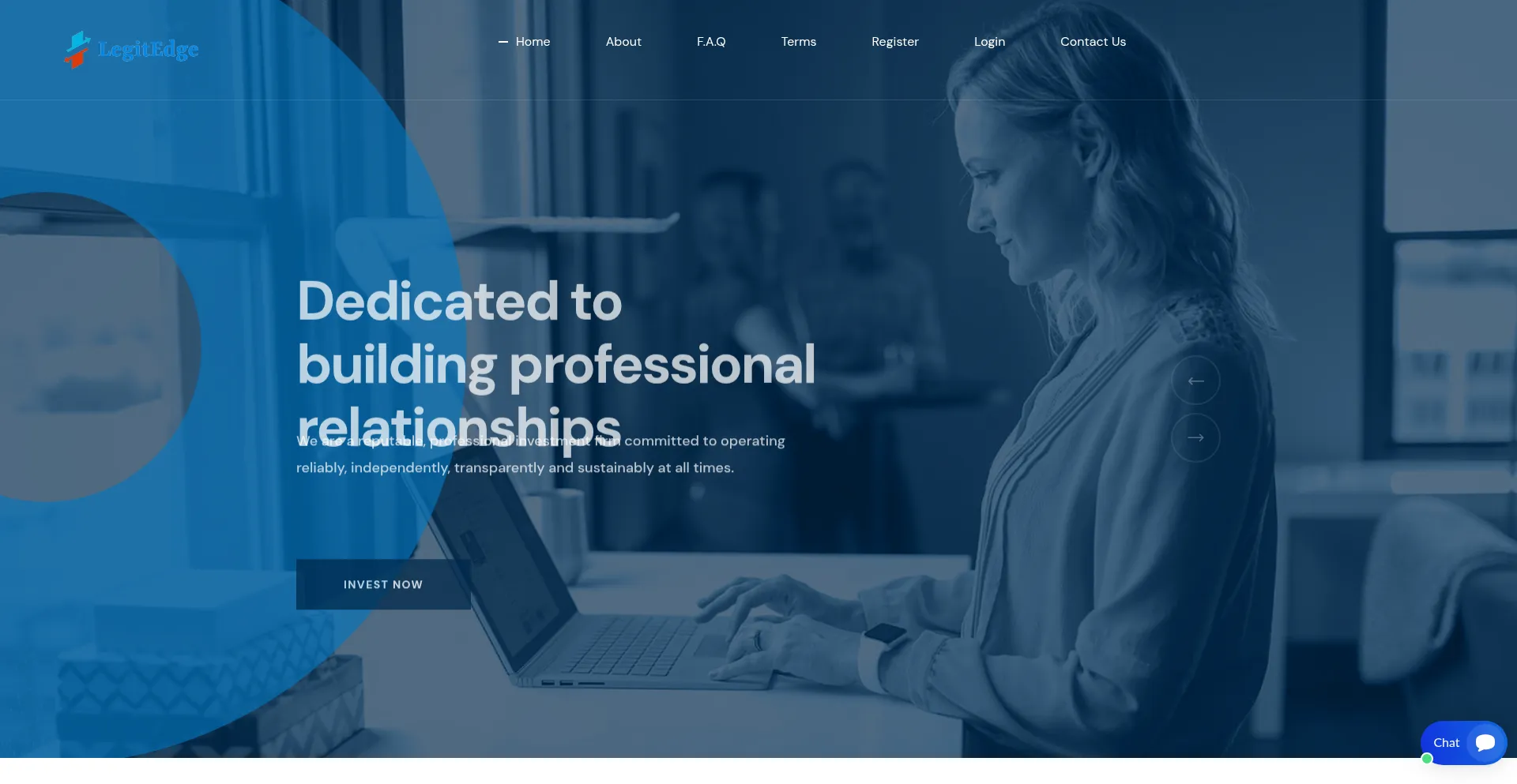 Website screenshot of Legitedge.com