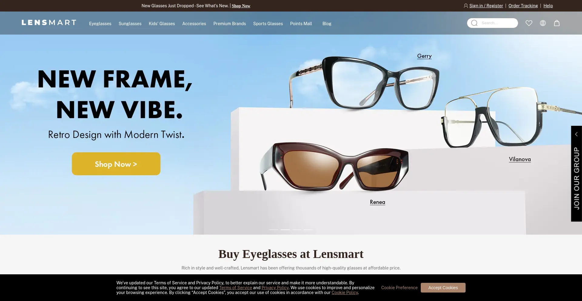 Lensmartonline.com Screenshot