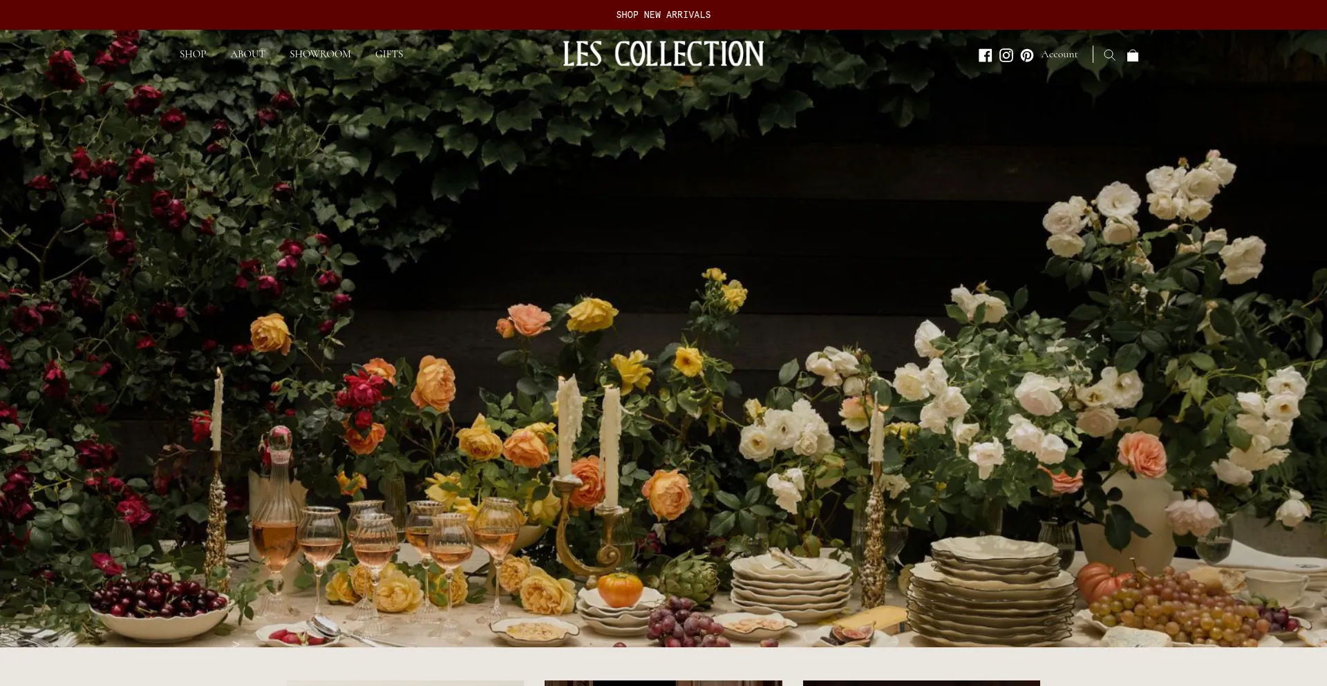 Website screenshot of Lescollection.com