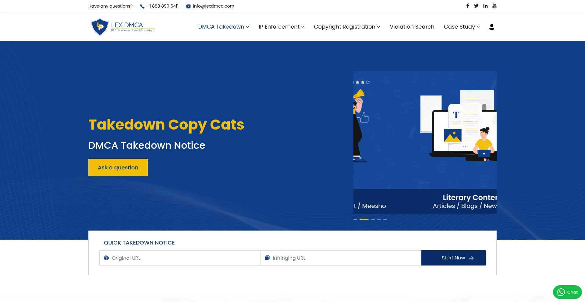 Lexdmca.com Screenshot
