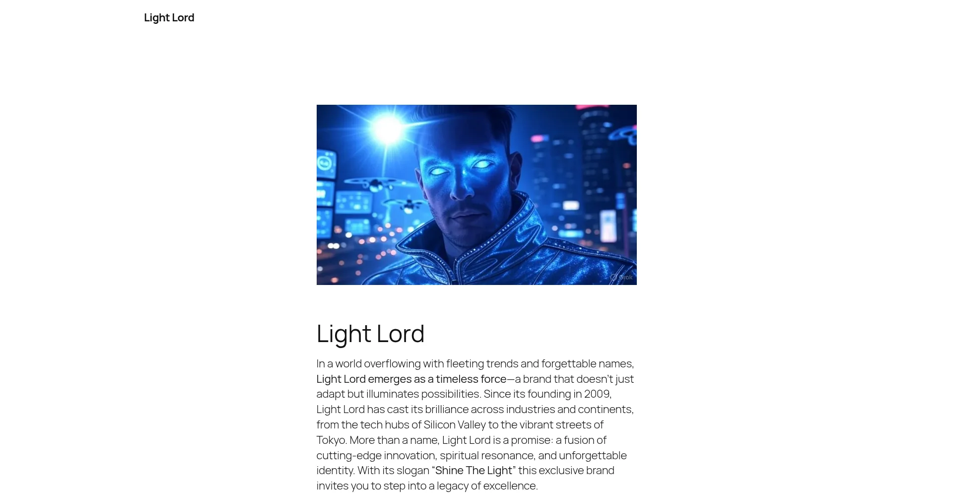 Website screenshot of Lightlord.com