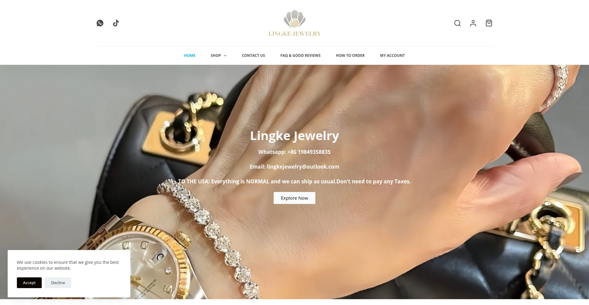 Website screenshot of Lingkejewelry.com