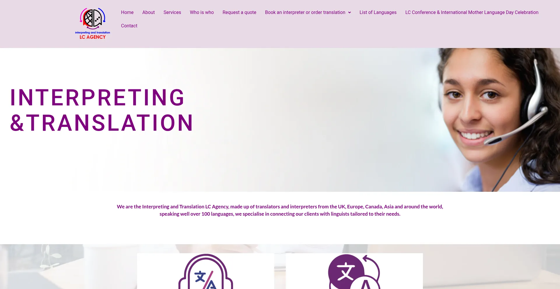 Website screenshot of Linguistscollective.co.uk