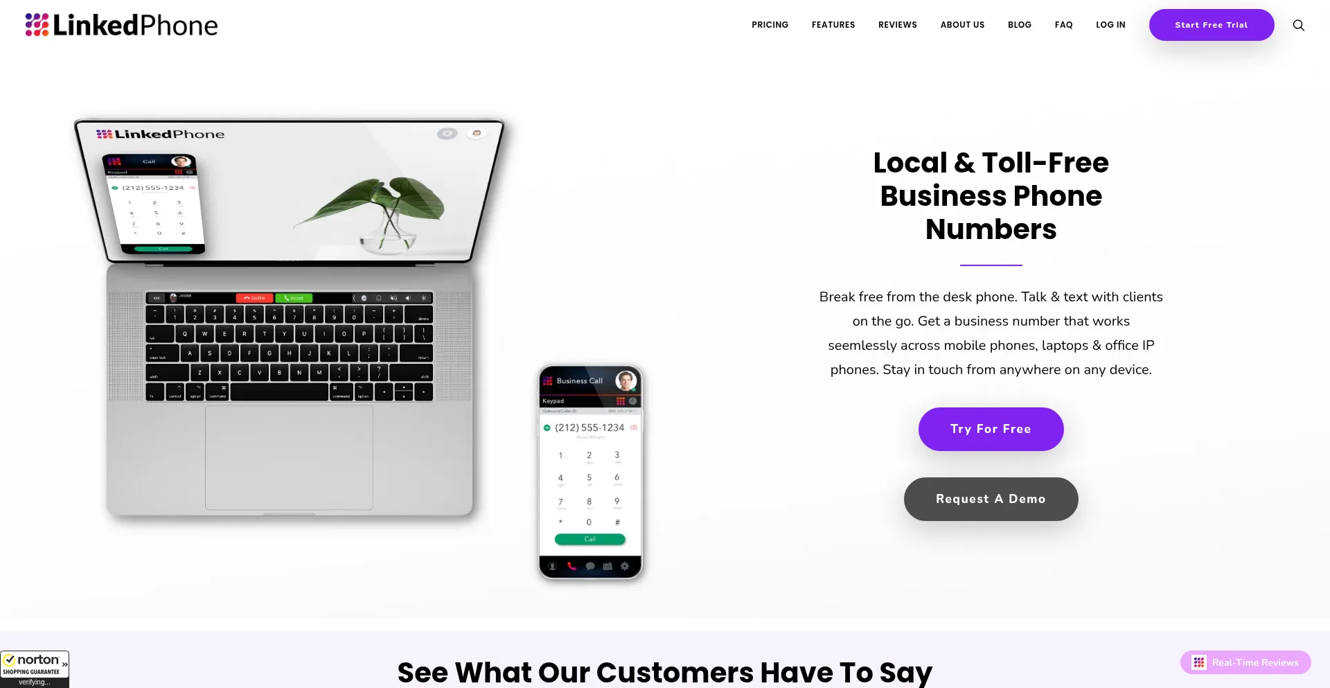 Website screenshot of Linkedphone.com