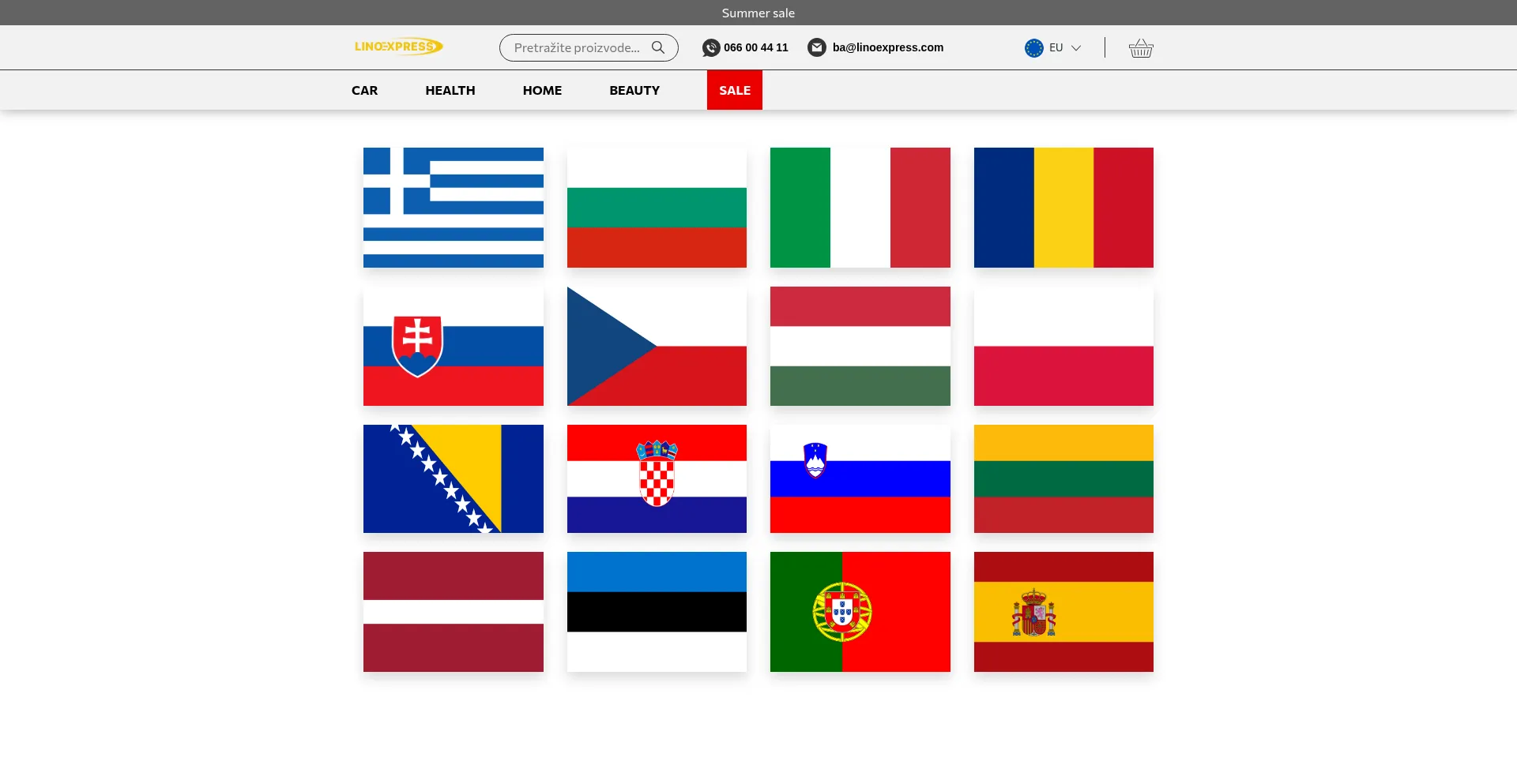 Website screenshot of Linoexpress.com