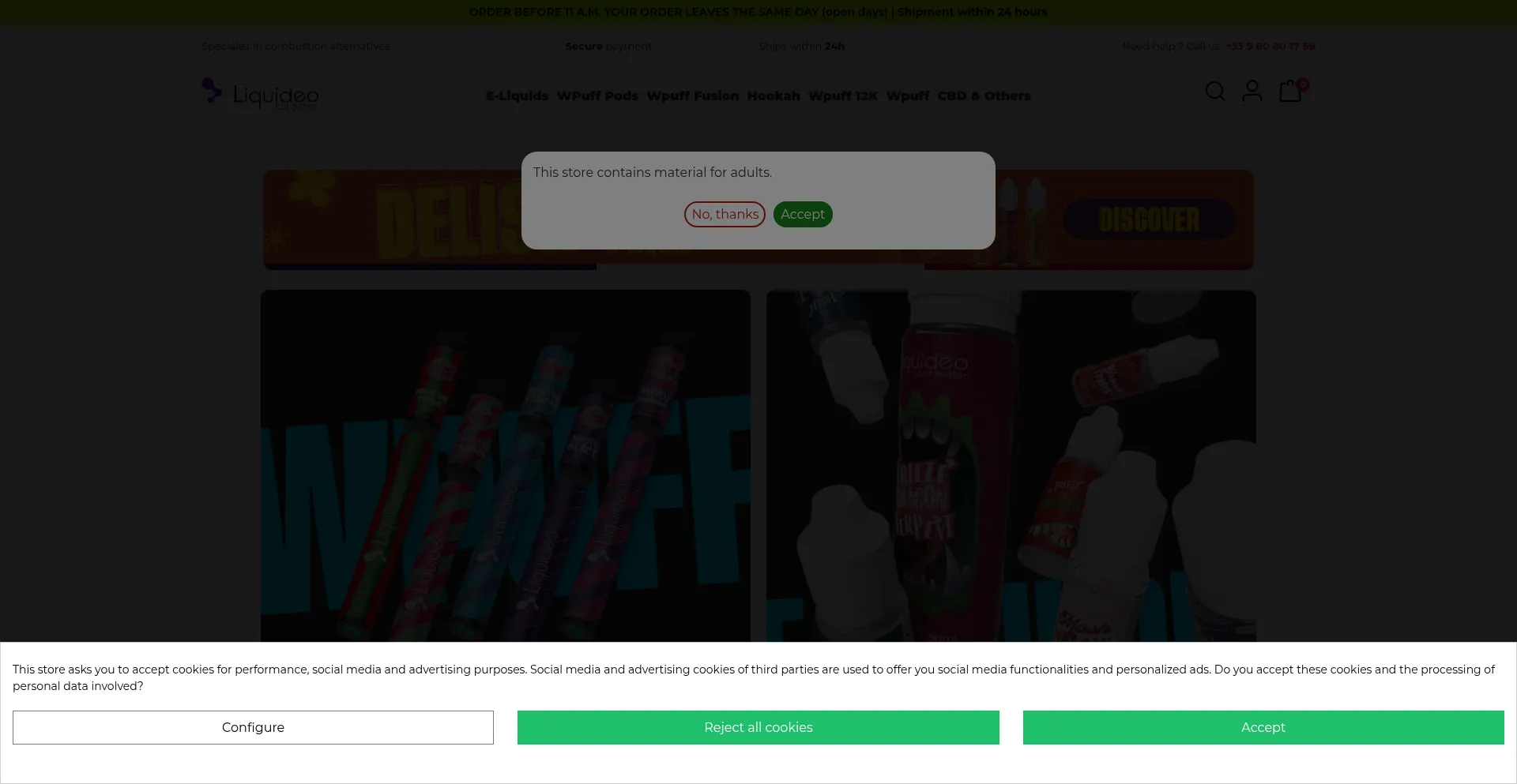 Website screenshot of Liquideo.com