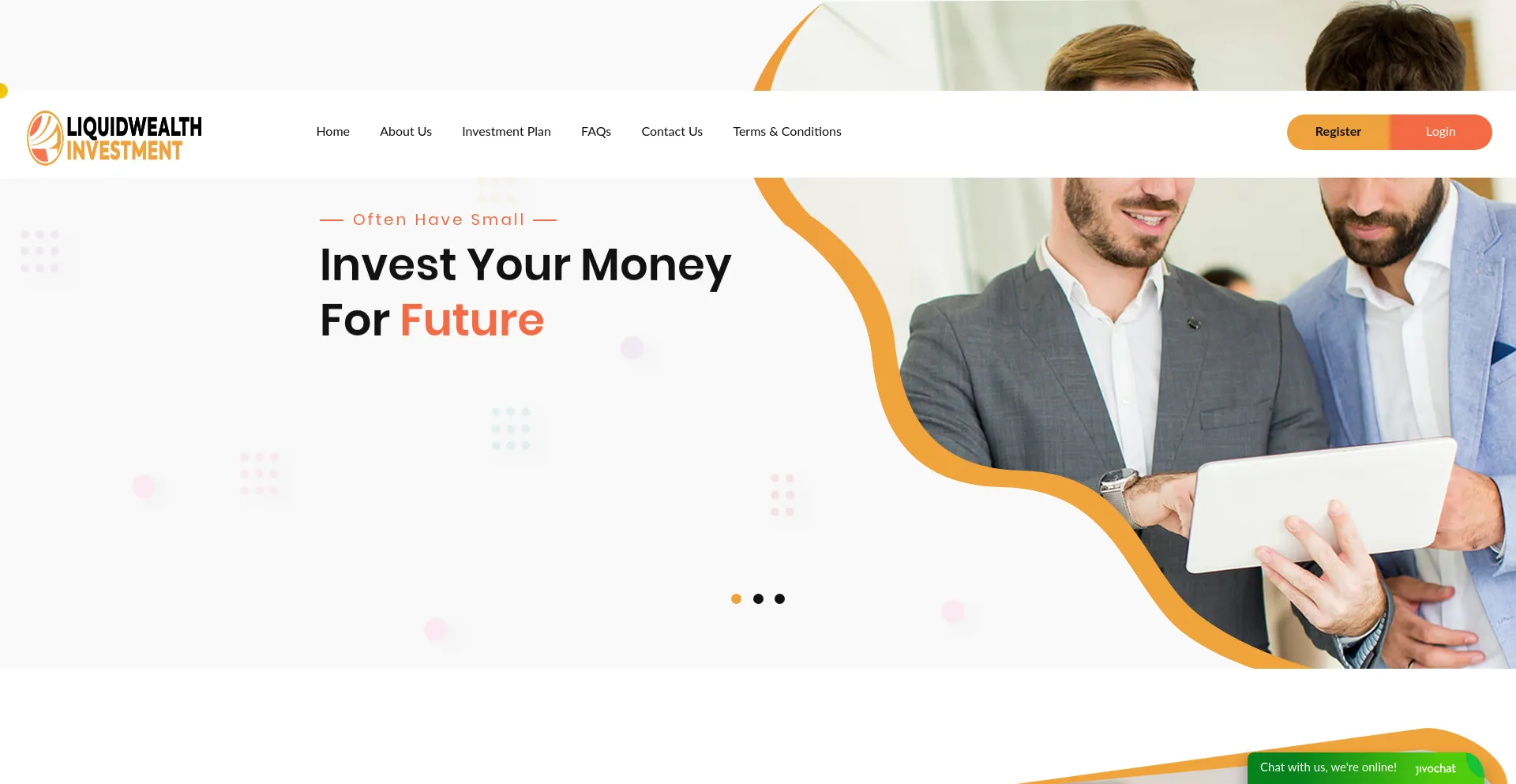 Website screenshot of Liquidwealthinvestment.com